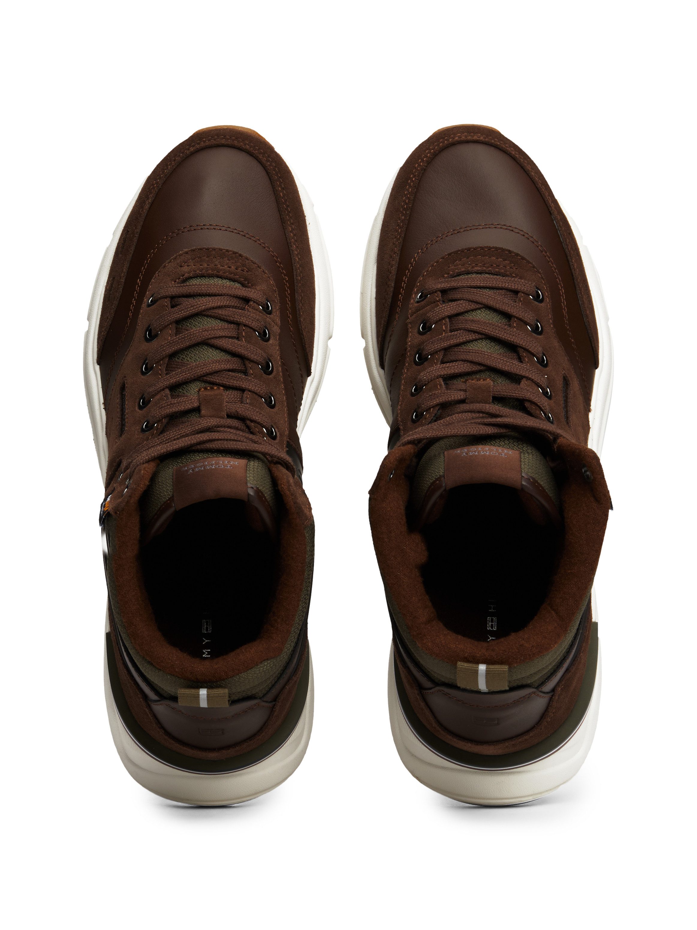 Tommy Hilfiger Sneakers met sleehak M RUNNER CORDURA HI LTH MIX sleehak, veterschoenen, veterschoen met gevoerde schacht