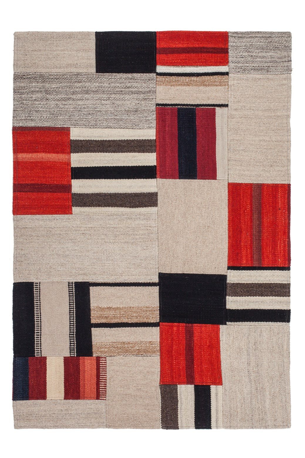 Kayoom Vloerkleed Radical 240 Handgeweven jacquard-kilim, hoogwaardige materiaalcombinatie