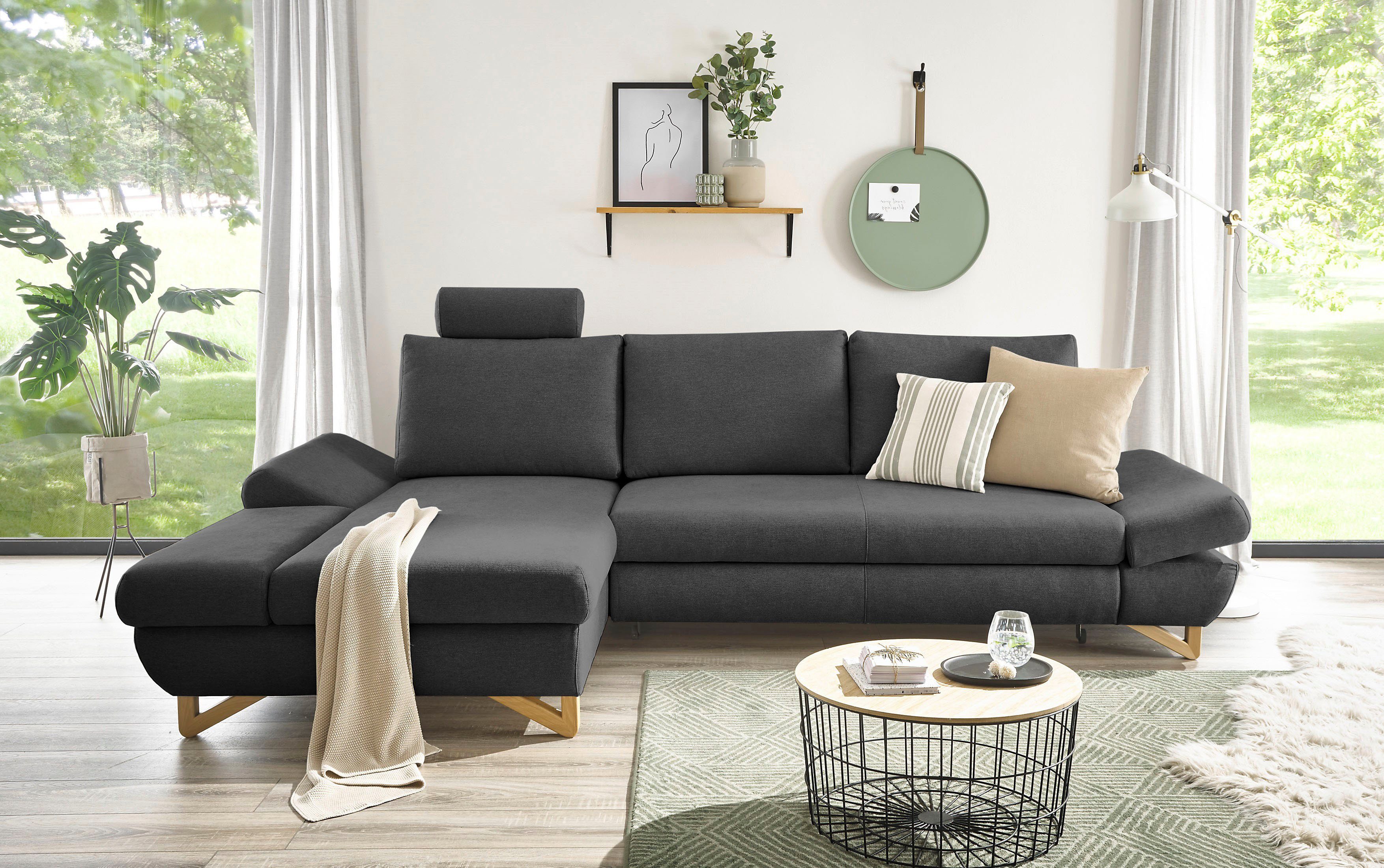 INOSIGN Slaapbank City/Giron comfortabele slaapbank (ligoppervlak 245 x 138 cm) en bedlade