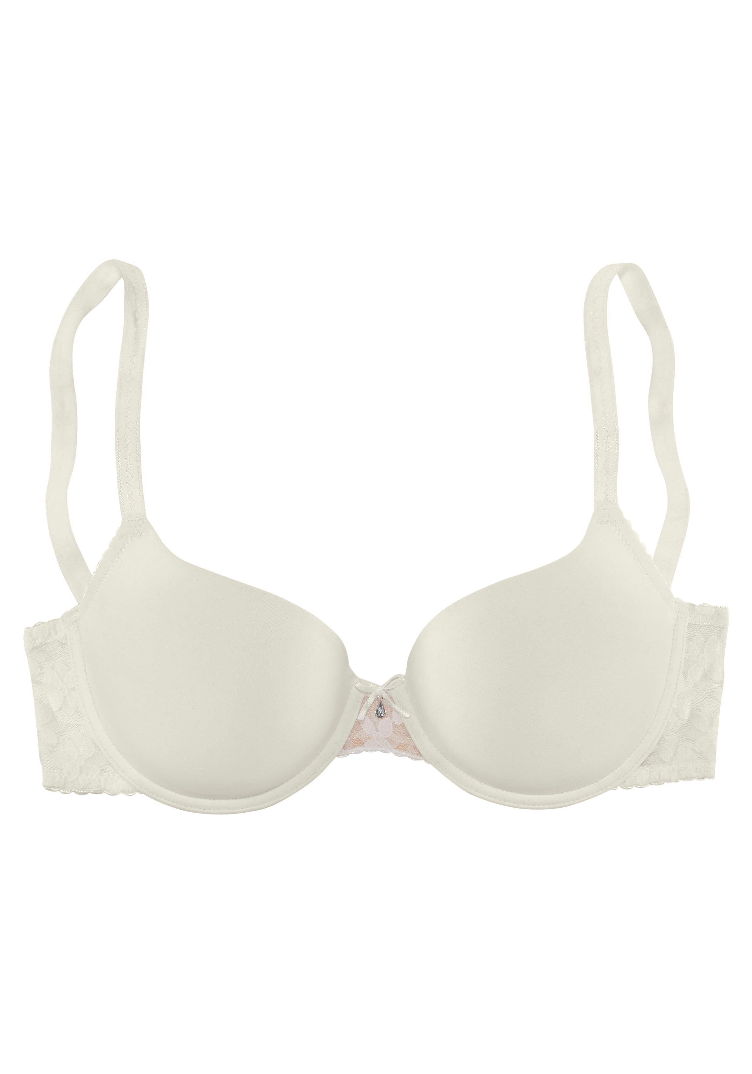 Lascana Bh met steuncups met rug van gebloemde, elastische kant, dessous