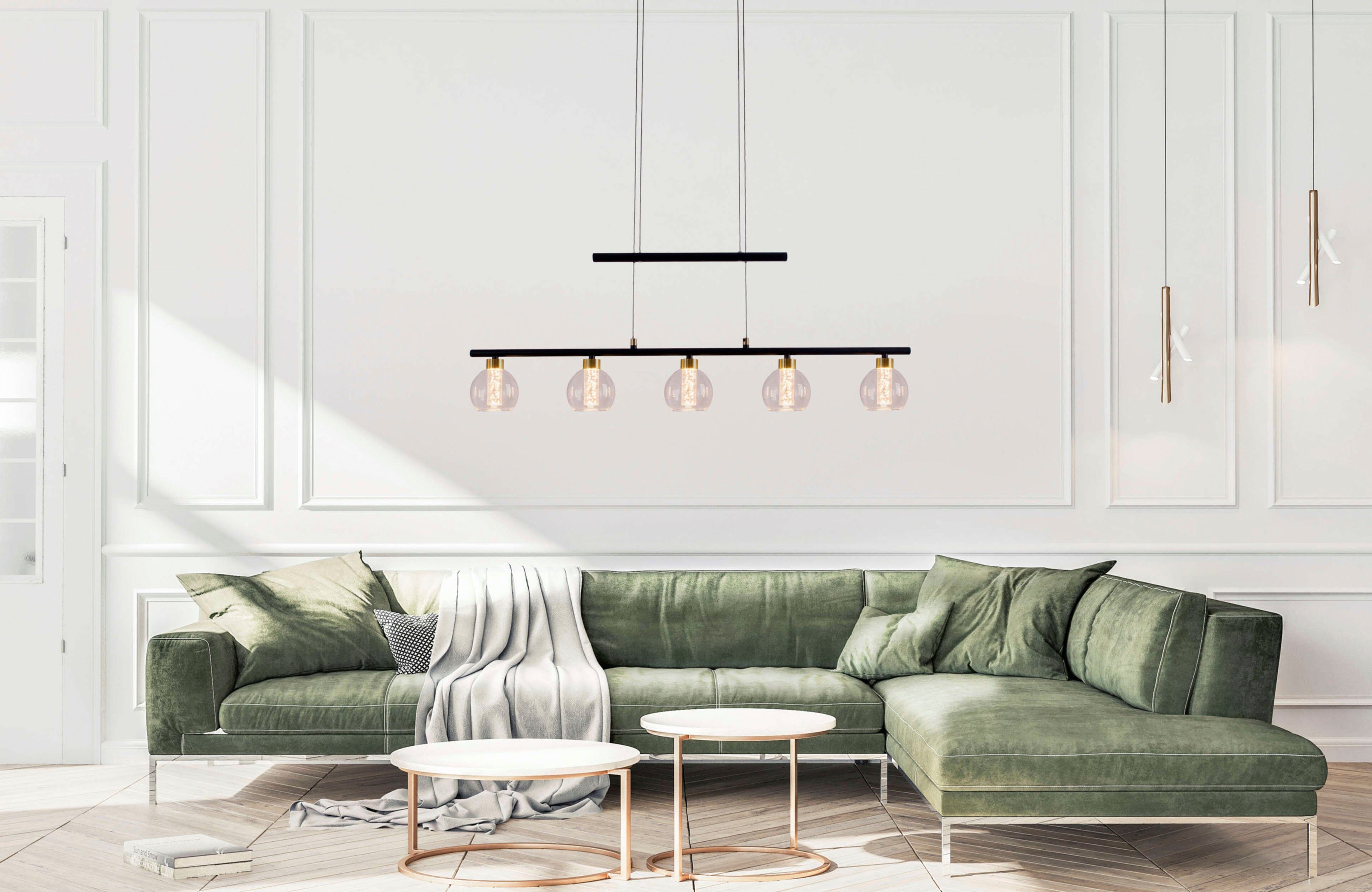 näve Led-hanglamp Brass 5-vlamig dimbaar, in hoogte verstelbaar, lichtkleur warmwit (1 stuk)