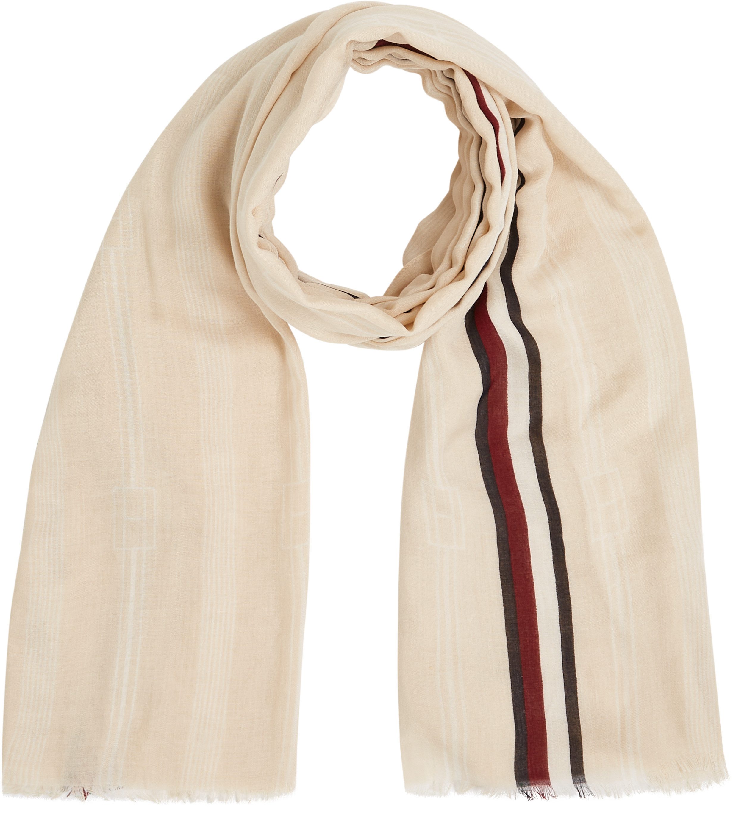 Tommy Hilfiger Sjaal ESSENTIAL FLAG SCARF transparante structuur, licht rafelig