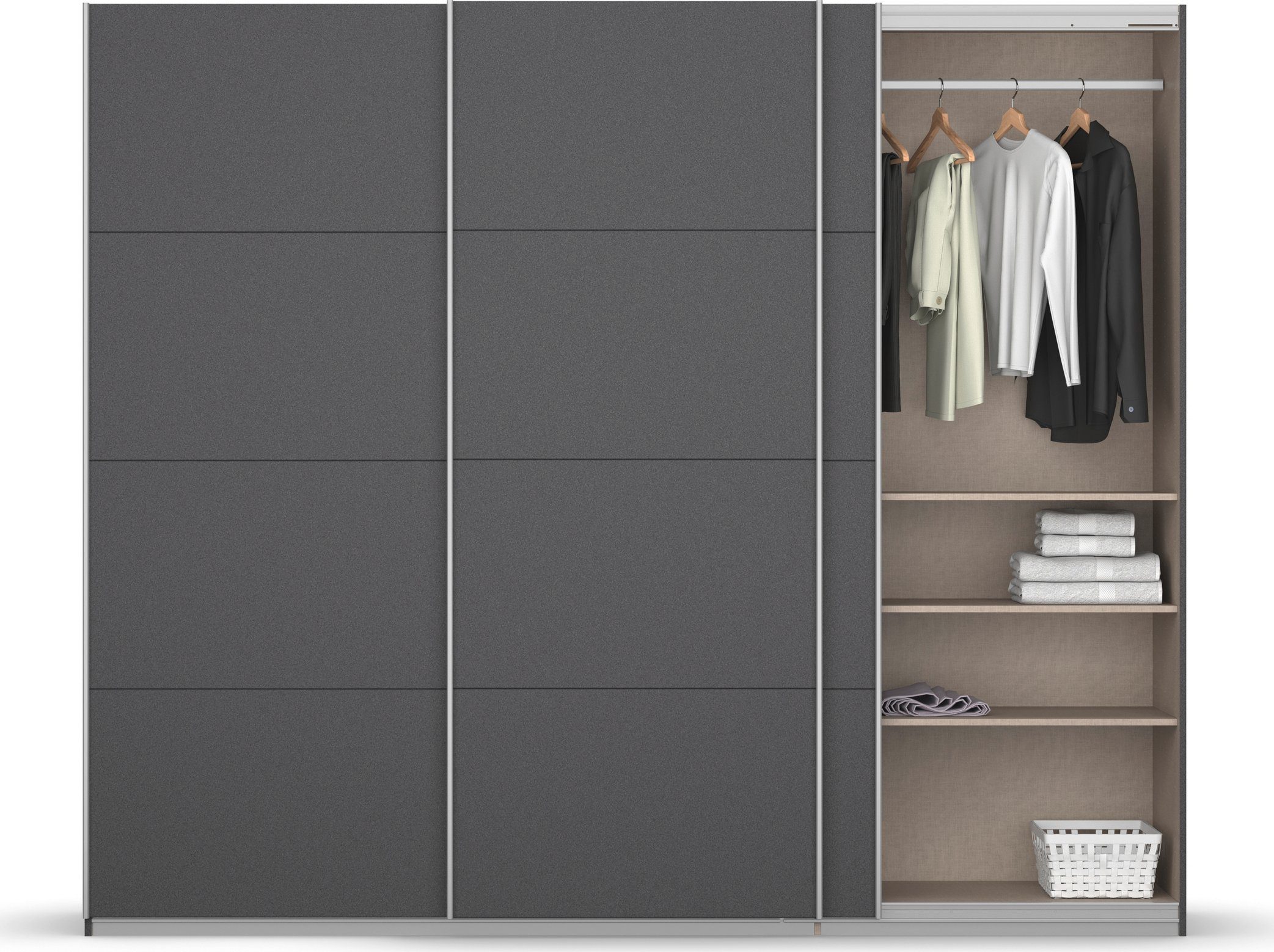 rauch Zweefdeurkast Kledingkast kast garderobe KOLUNA met decor-front inclusief 2 binnenladen en extra legplanken made in germany