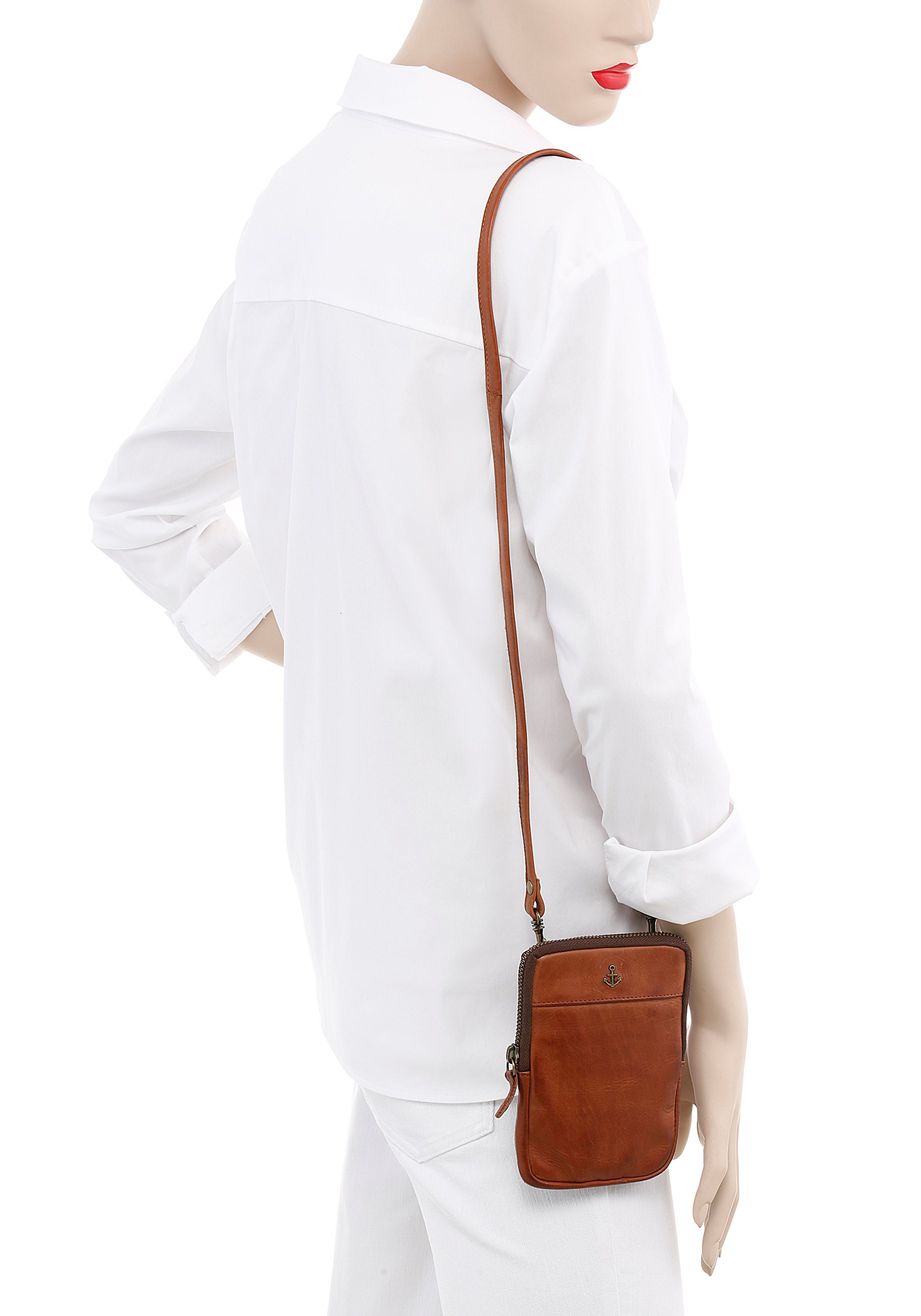 HARBOUR 2nd Minibag BENITA van stevig leer met kenmerkende merk-anker-label
