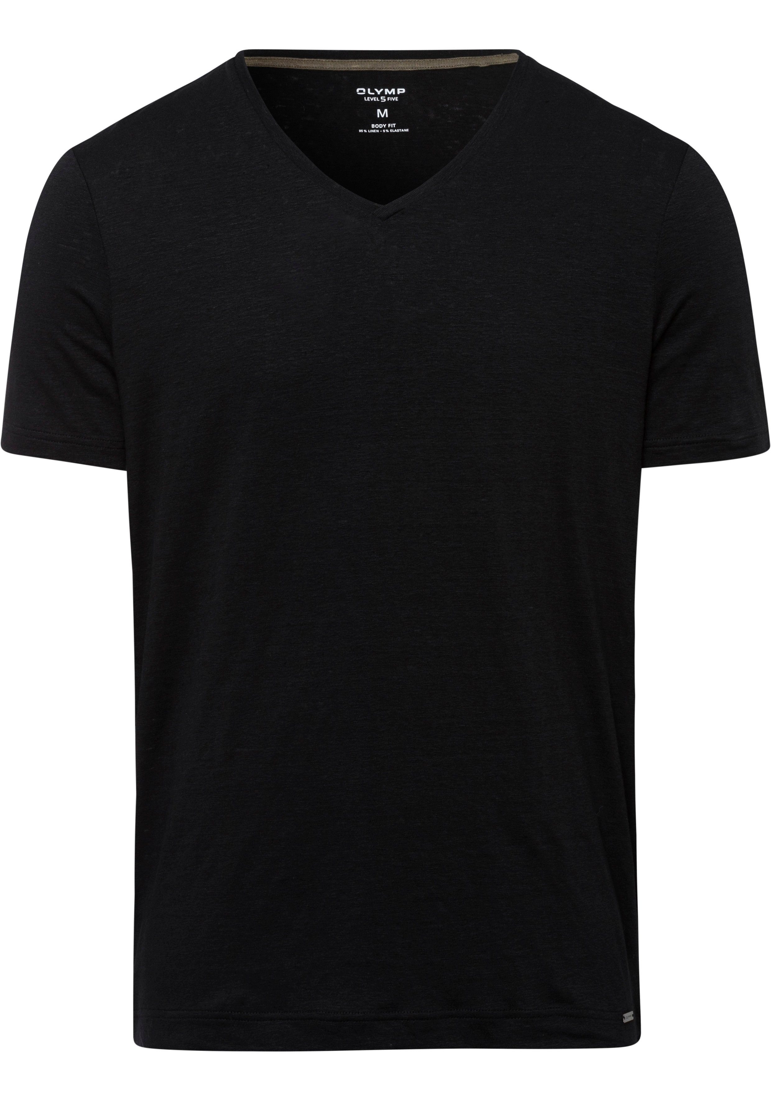 OLYMP T-shirt Casual met een hoog aandeel linnen
