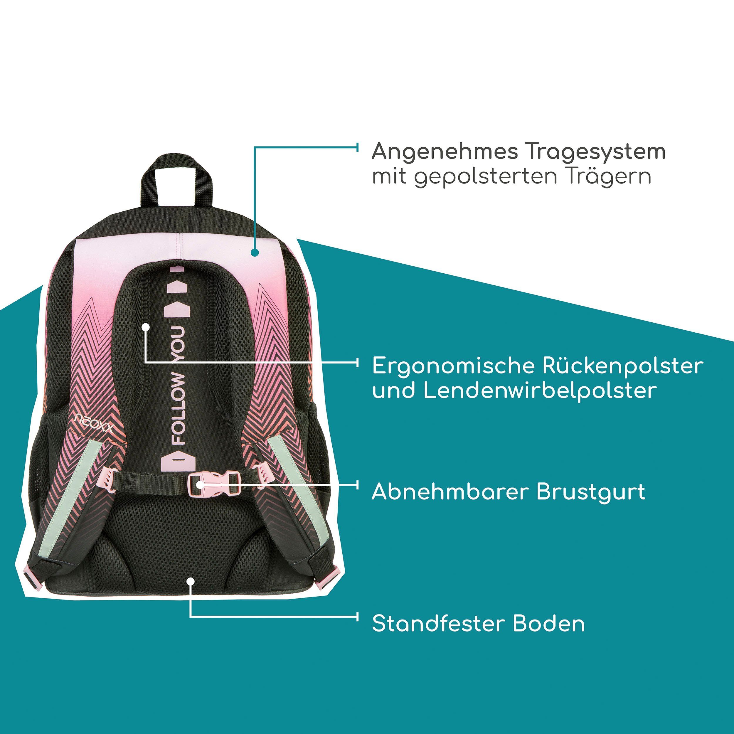 neoxx Schoolrugzak Flow, Sweet like Sunset gedeeltelijk van gerecycled materiaal
