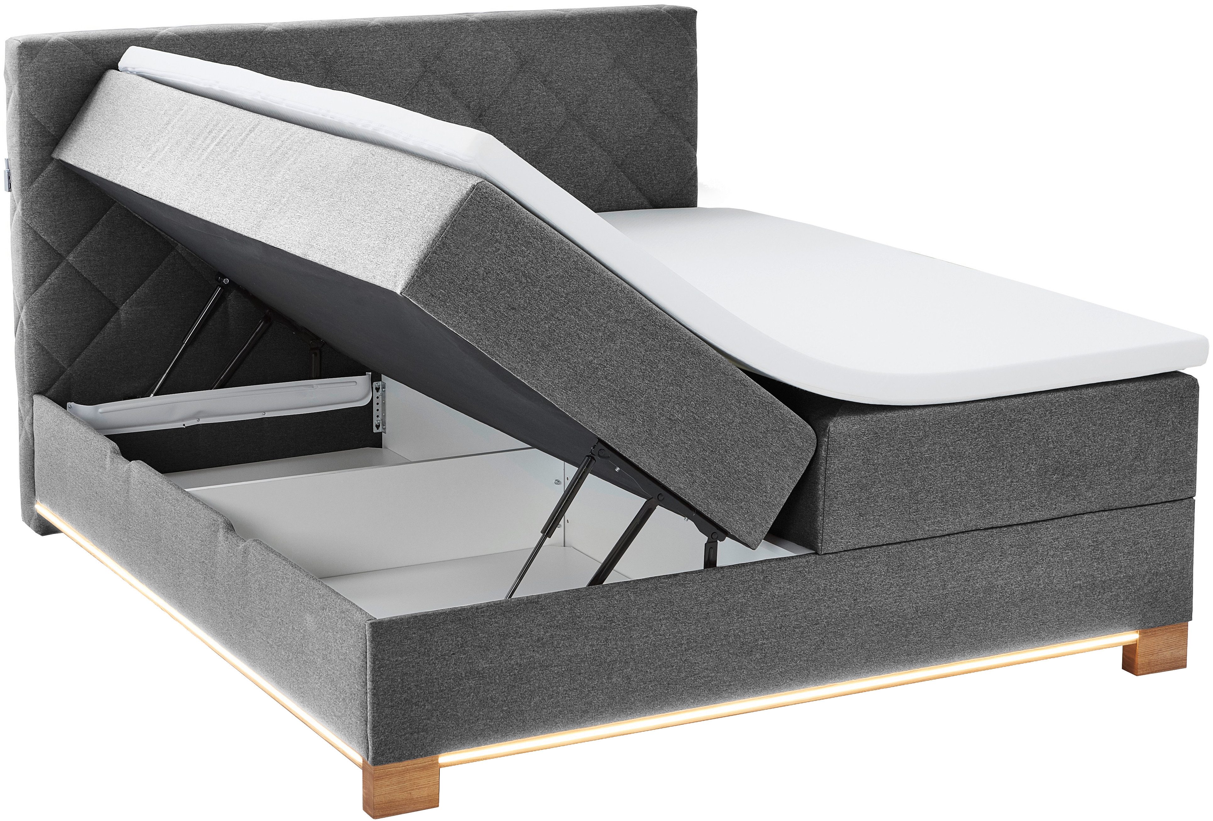 meise.möbel Boxspring Messina met bedkist, ledverlichting en topmatras