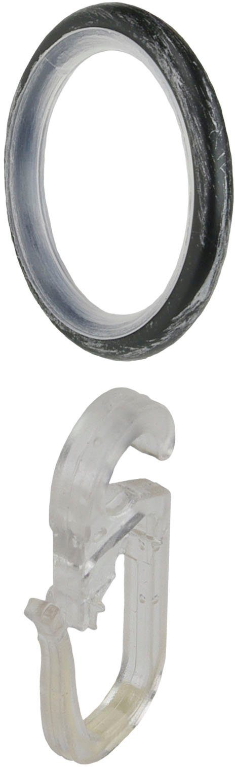 Liedeco Gordijnring stijlring, ringen voor gordijnroedes 16 mm "Esperanca" Gordijnring met plooihaken (10 stuks)