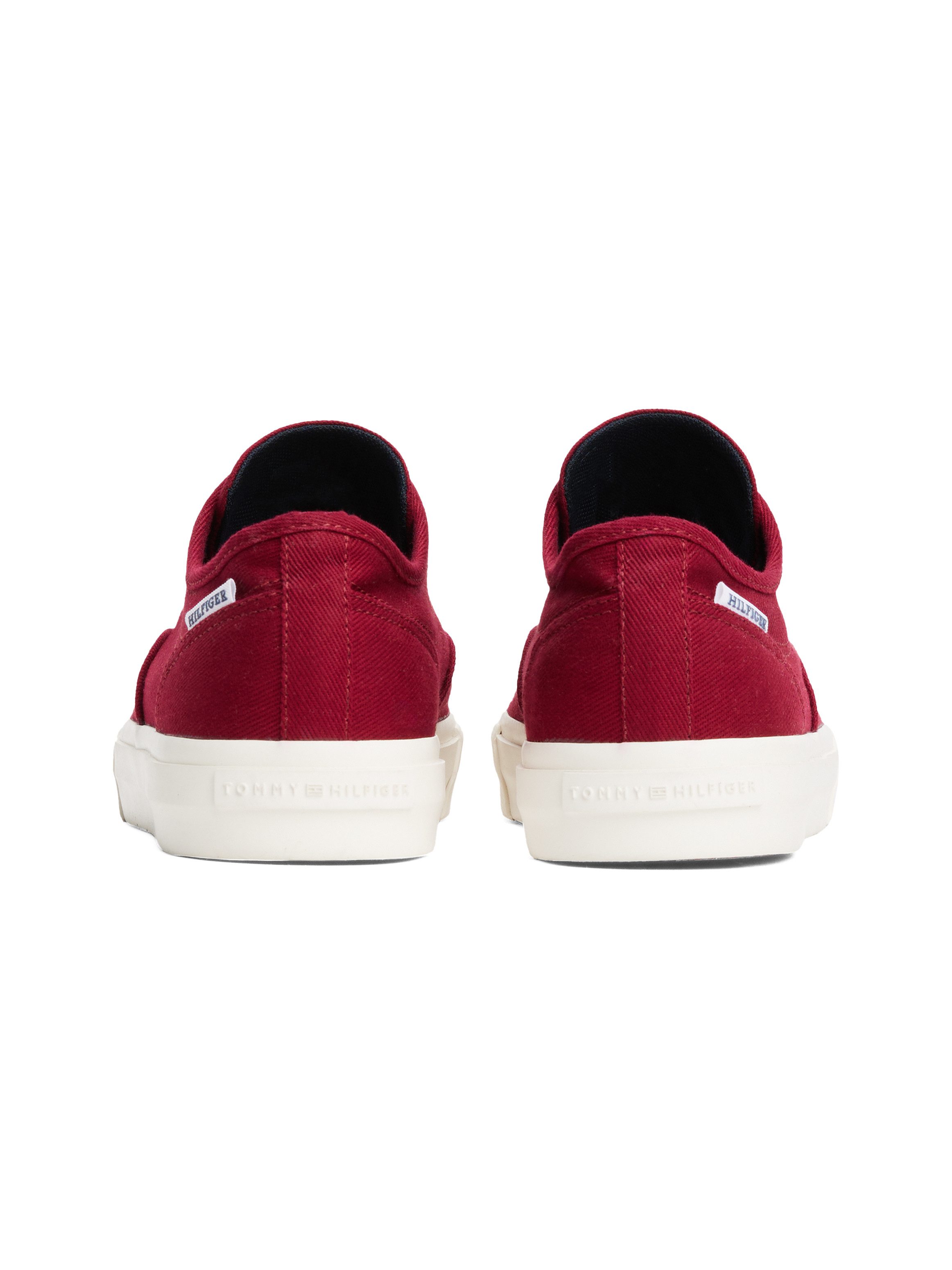 Tommy Hilfiger Sneakers TH HI VULC LOW OXFORD TWILL , vrijetijdsschoen, lage schoen, veterschoen met label op de hiel