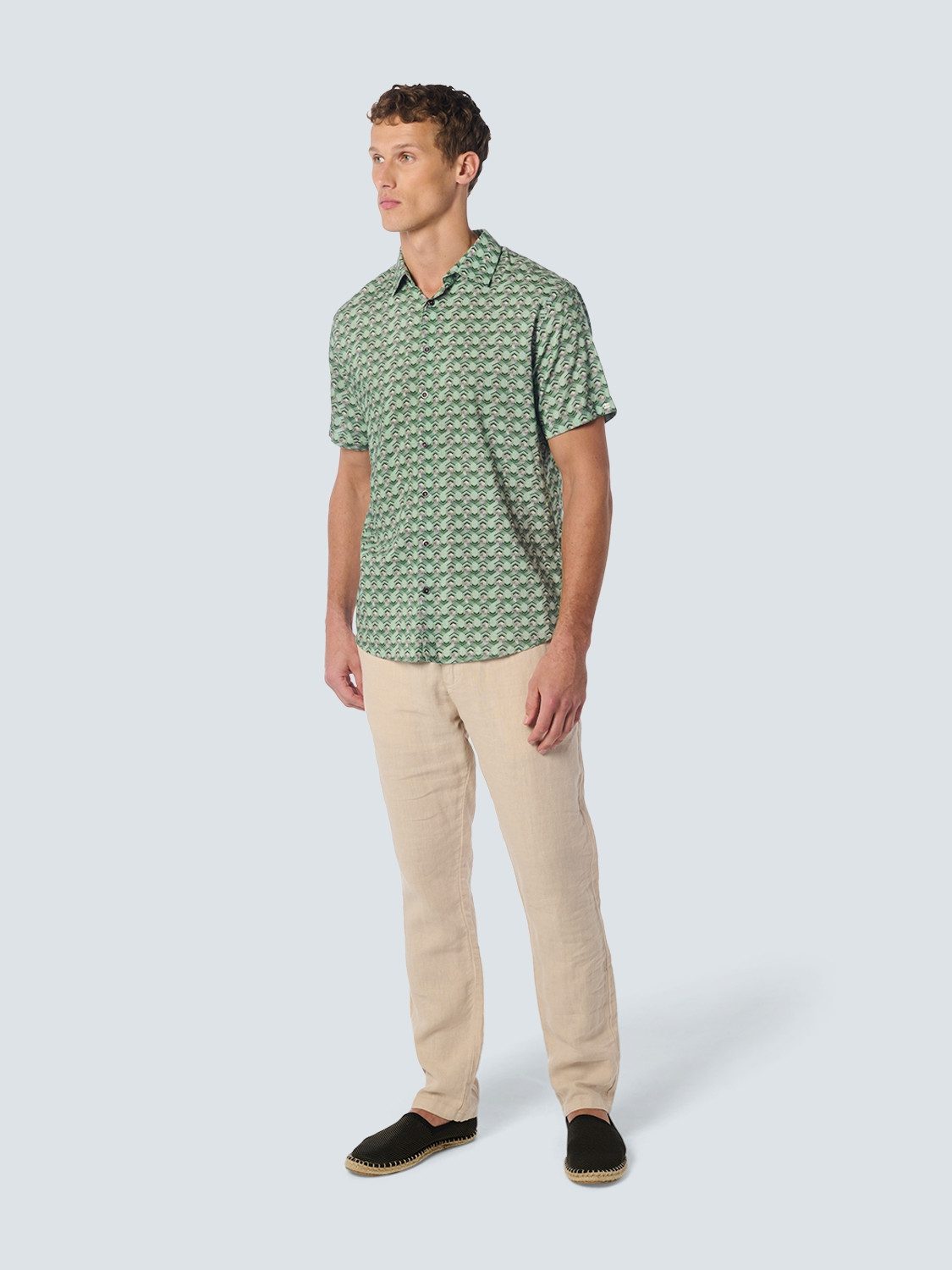 NO EXCESS Overhemd met korte mouwen met minimale print