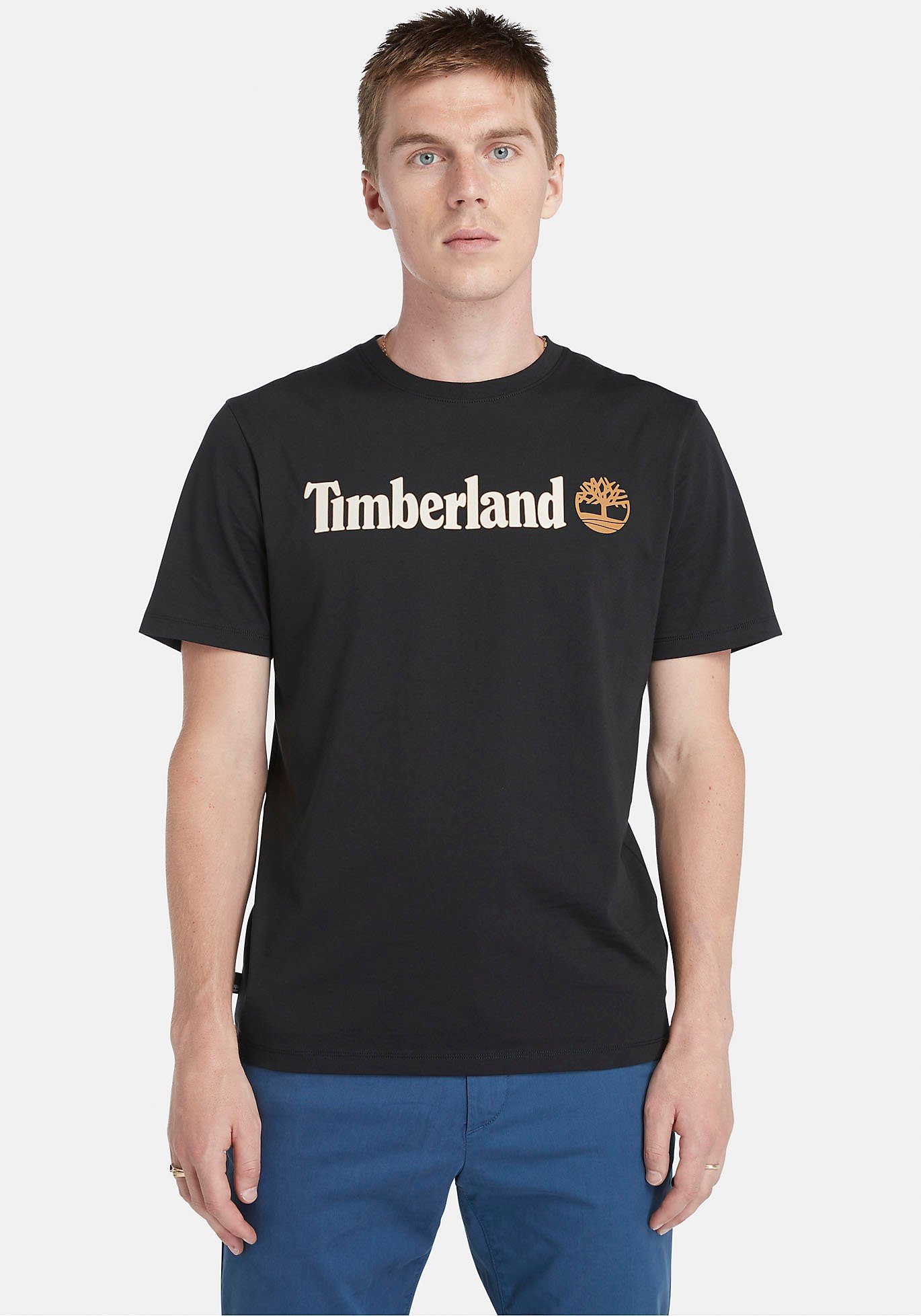 Timberland T-shirt KENNEBEC RIVER Linear Logo Short Sl heren t-shirts maat L zwart