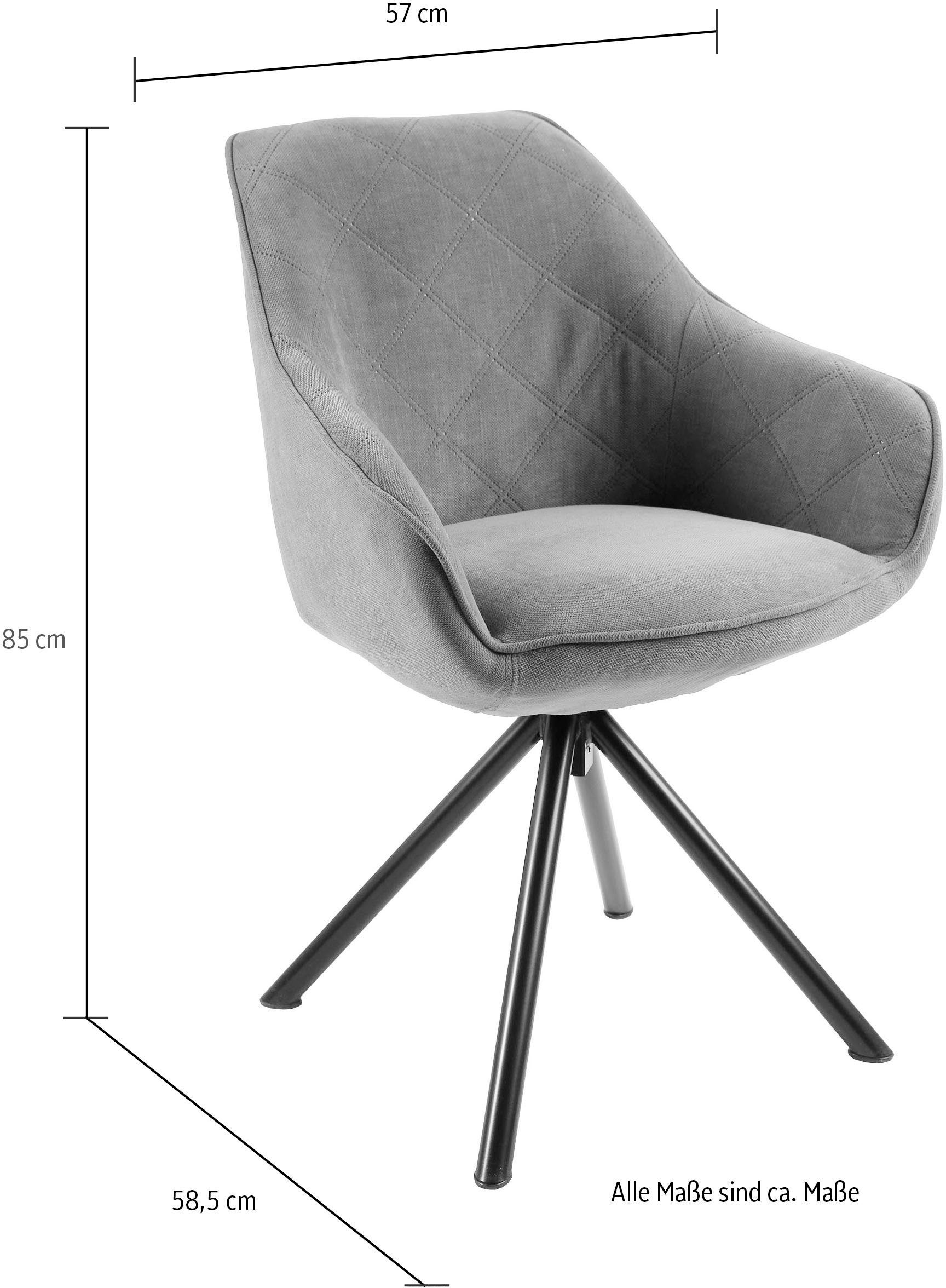 Home affaire Eetkamerstoel Lorena Draaistoel met massief houten frame, armleuningstoel