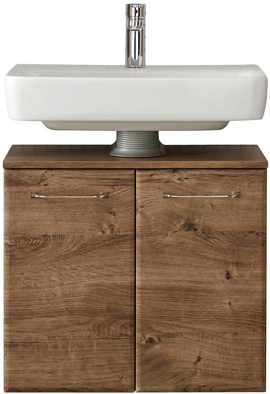 Saphir Badmeubelset Quickset 943 4-delig, glazen wastafel en LED-spiegelkast Badmeubels zonder wastafel, incl. deurdemper, 7 deuren, 2 lades (set, 4 stuks)