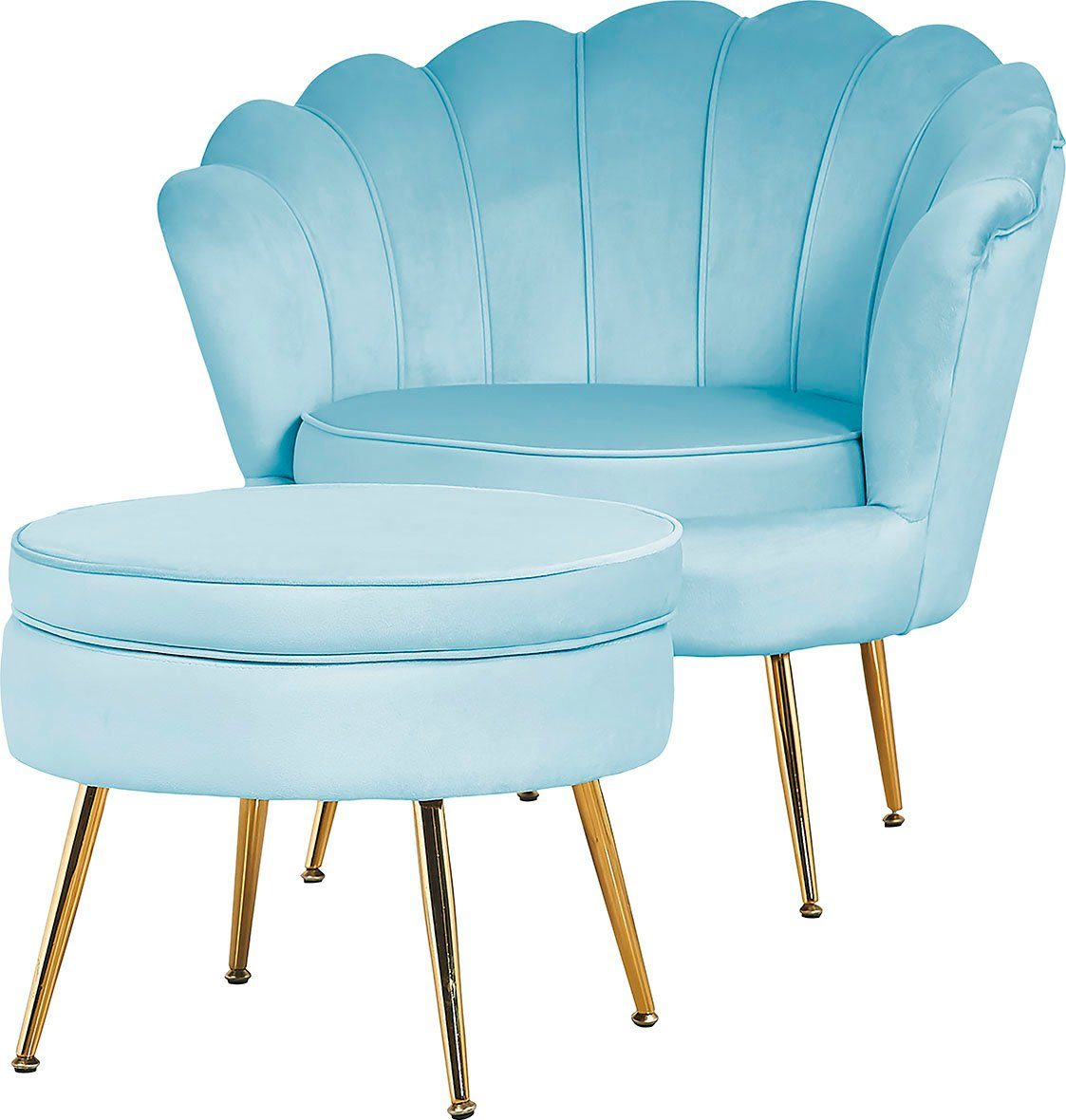 SalesFever Hocker Clam met hoog zitkussen