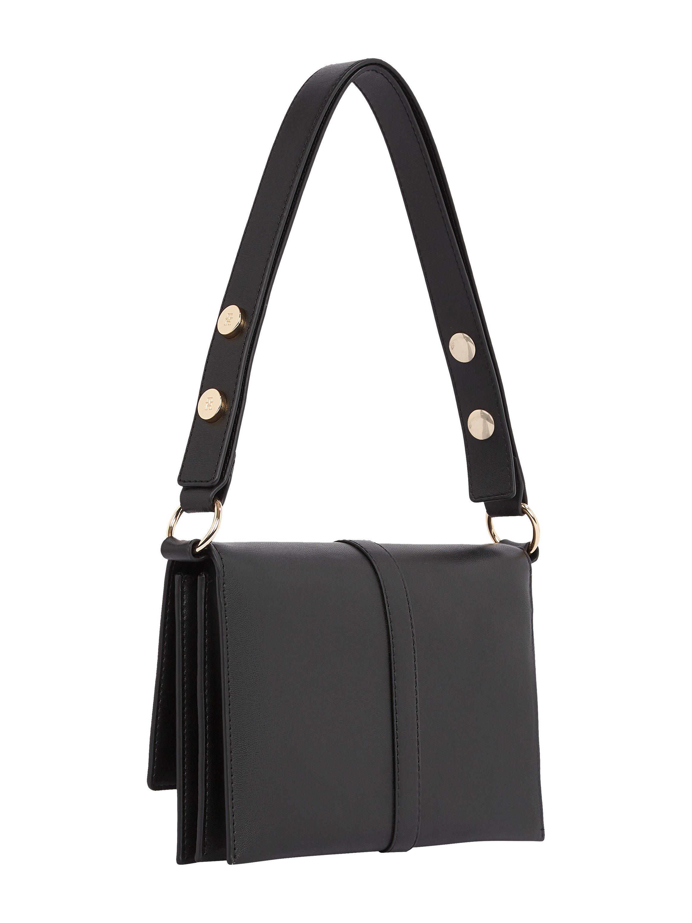Tommy Hilfiger Schoudertas TH HERITAGE SHOULDER BAG , dames avondtas, clutch, mini bag, handtas, goudkleurige details