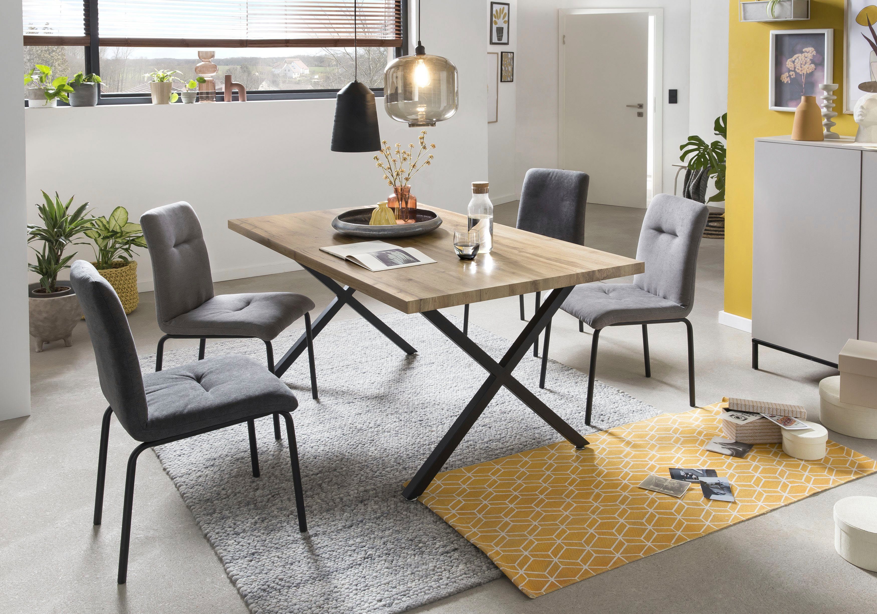 Home affaire Eettafel Aage Wildeikendecor, breedte 160 cm