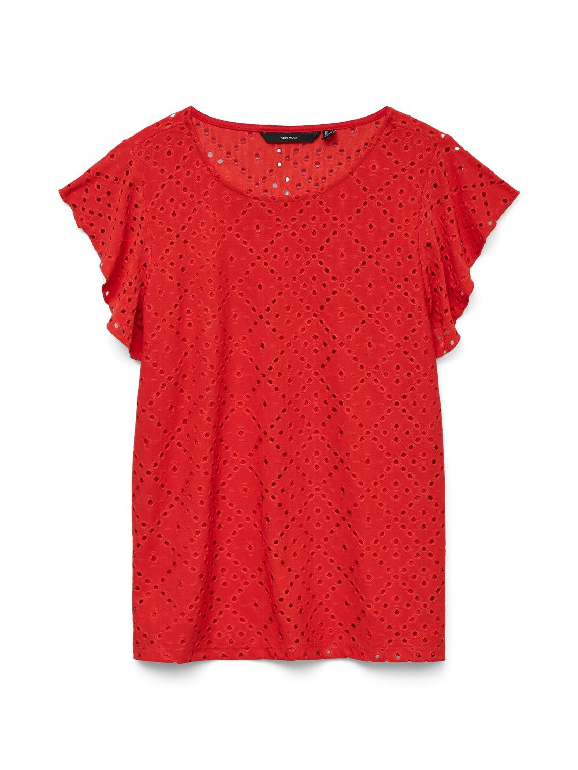Vero Moda Shirt met ronde hals VMTASSA SL FRILL TOP NOOS