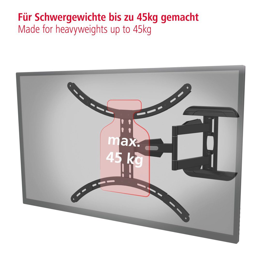 Hama Tv-wandhouder Beugel, draaibaar, kantelbaar, uitschuifbaar van 94 - 191 cm (37" - 75")