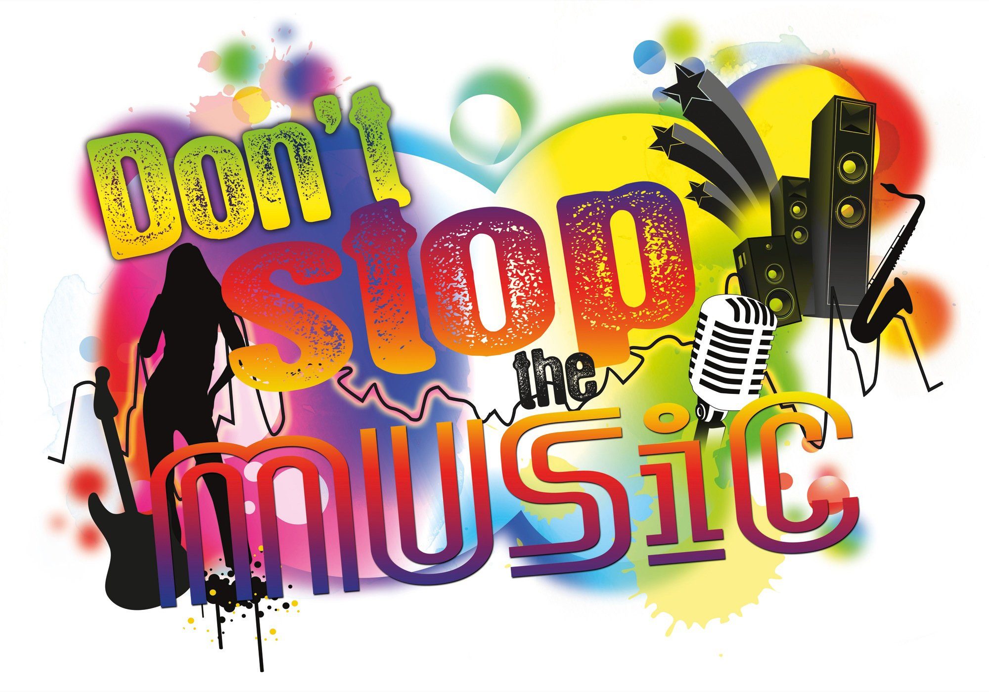komar wandfolie don´t stop the music (1 stuk) multicolor