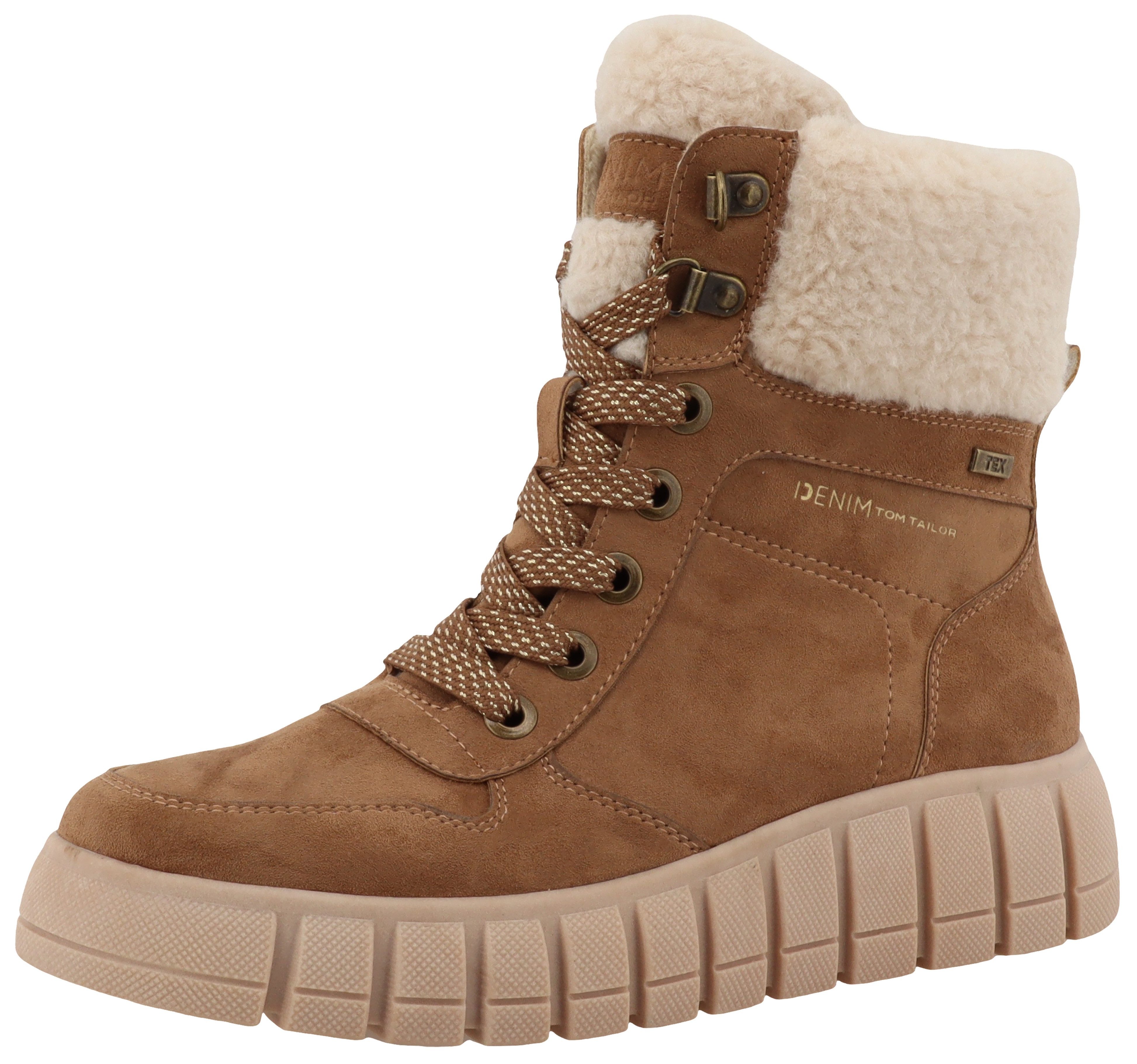 Tom Tailor Winterlaarzen sleehak, plateau, winterenkellaarsjes, veterschoenen, rits dames winterlaarsjes maat 38 EU bruin