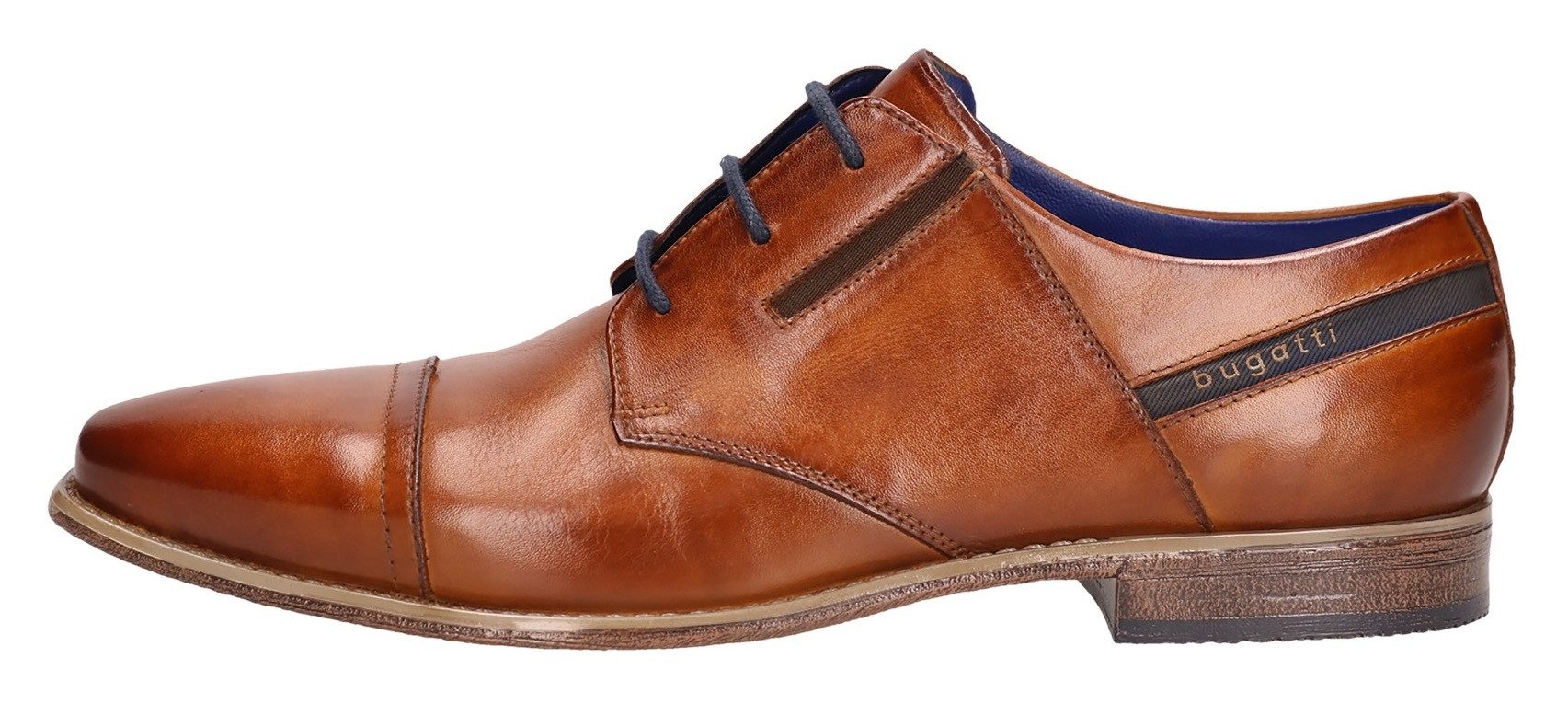 Bugatti Veterschoenen , blokhak, avondschoen, feestelijke schoen met stretch-inzetten