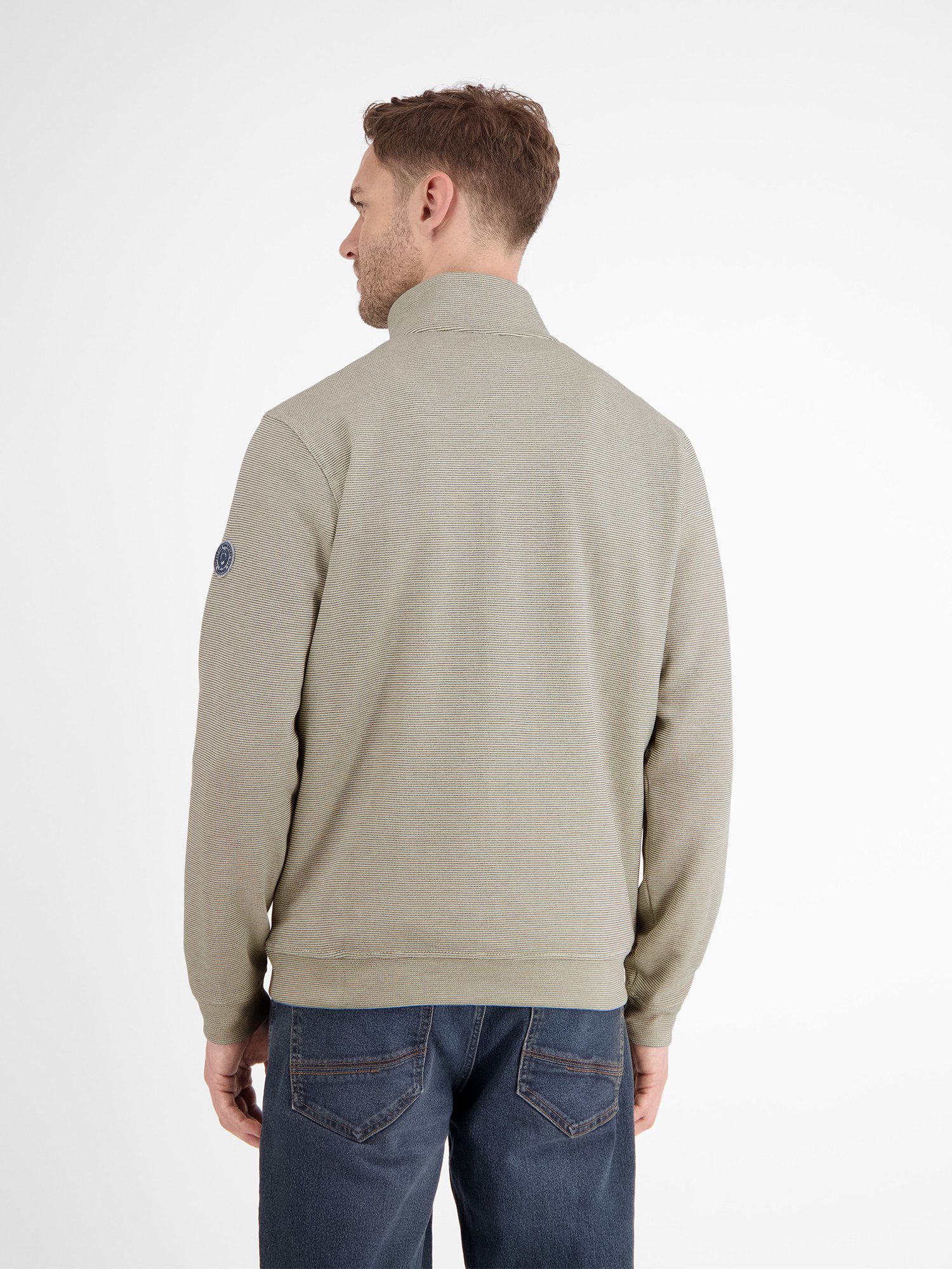Lerros Sweatshirt LERROS effen brei troyer voor heren