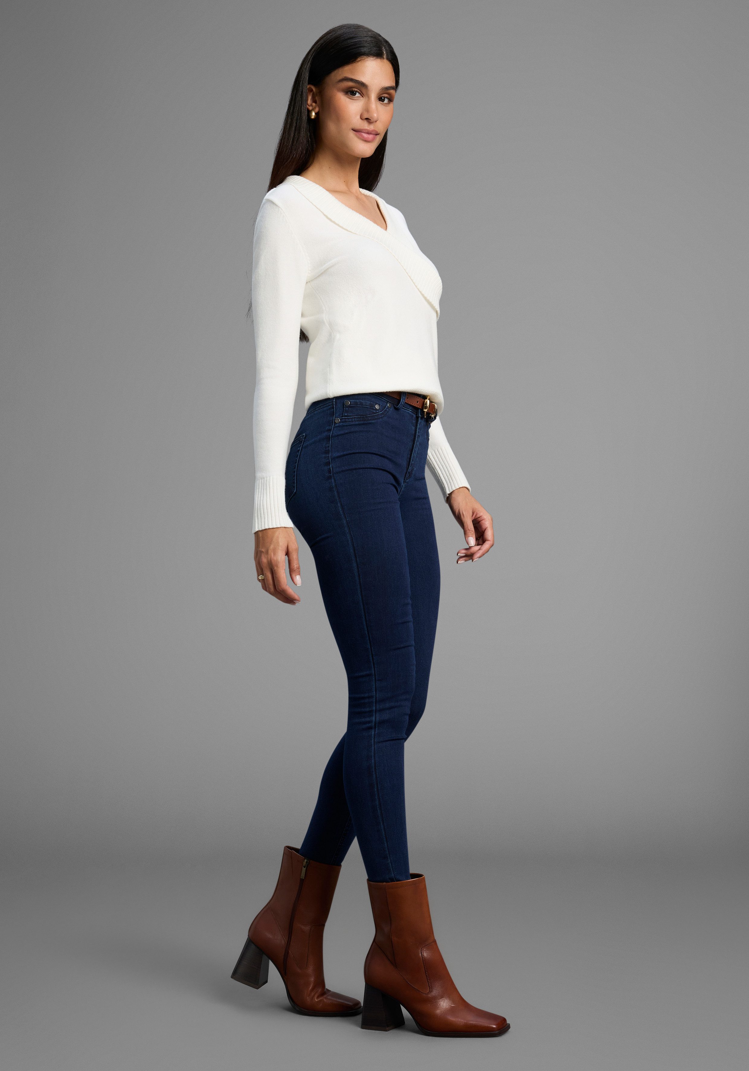 Arizona Skinny fit jeans Ultra Stretch extra-strak gesneden pasvorm, modieuze used-wassing