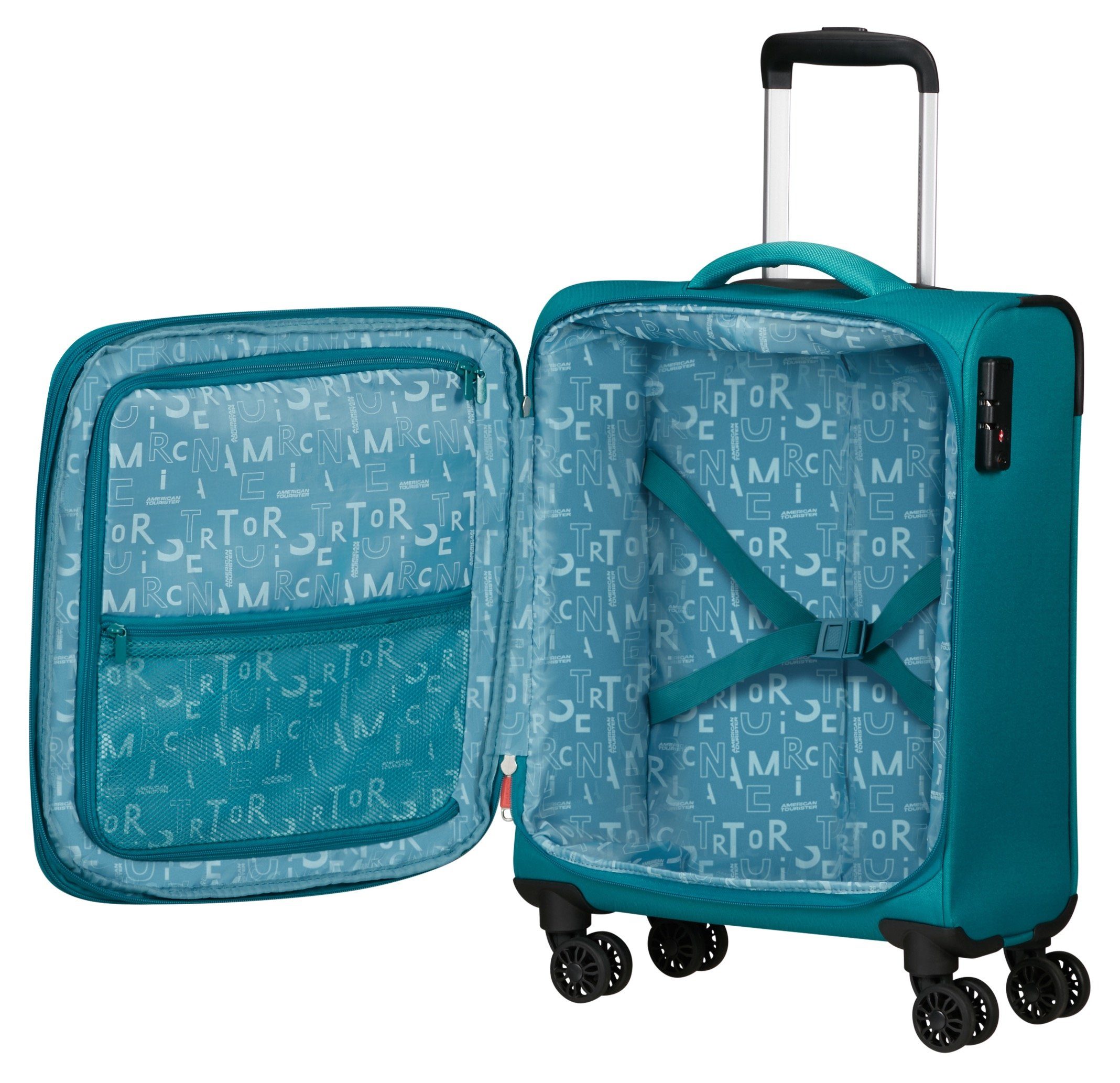 American Tourister® Zachte bagage trolley PULSONIC Spinner 55 Handbagage-koffer, reiskoffer zacht schalen koffer TSA-slot