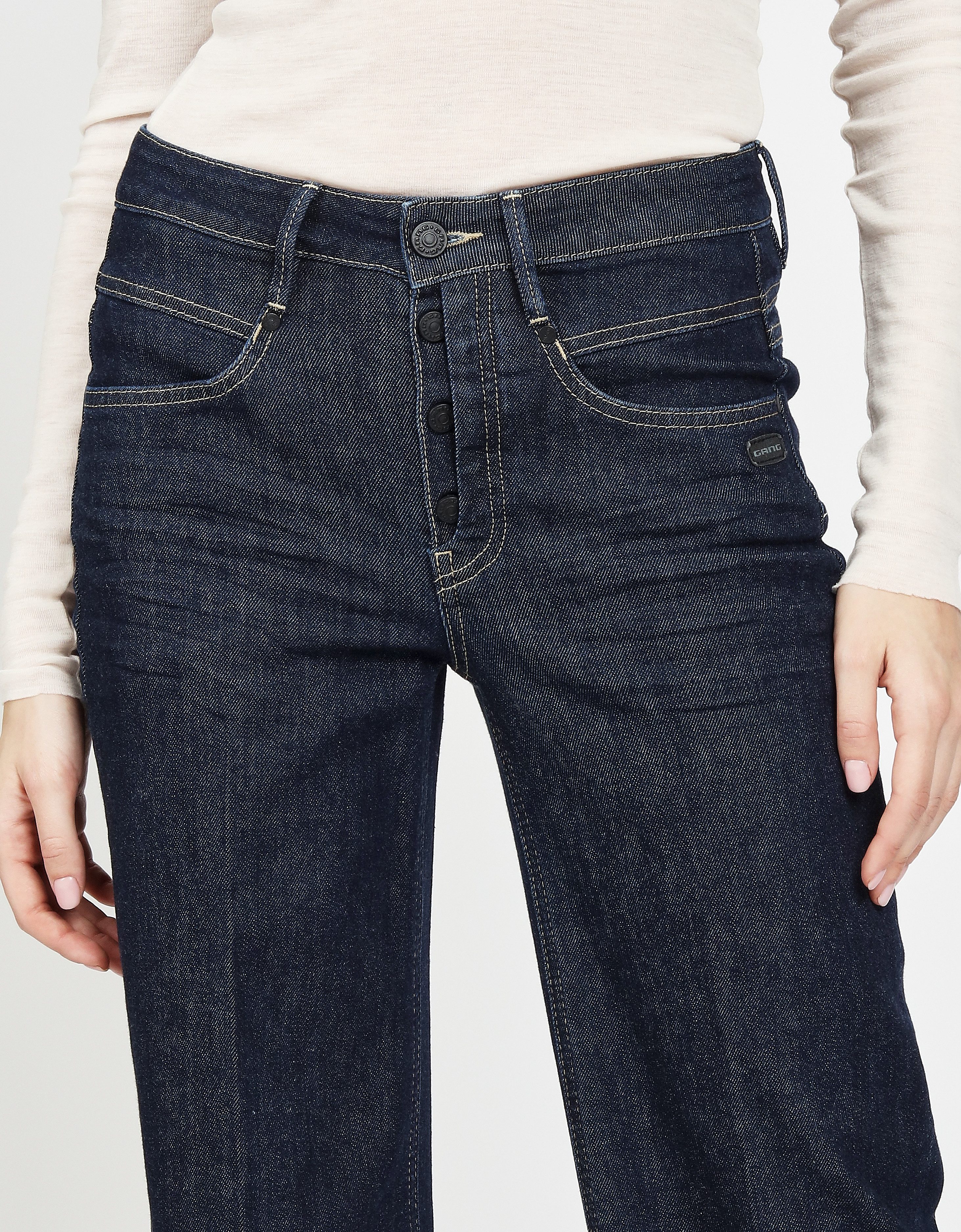 GANG Wijde jeans 94MEDINA WIDE met knoopsluiting