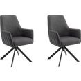 mca furniture stoel reynosa eetkamerstoel 360º draaibaar met nivellering, pocketveringzitting, belastbaar tot 120 kg (set, 2 stuks) grijs