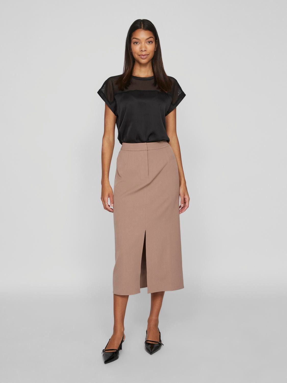 Vila Shirt met korte mouwen VIELLETTE O-NECK S S MESH TOP NOOS