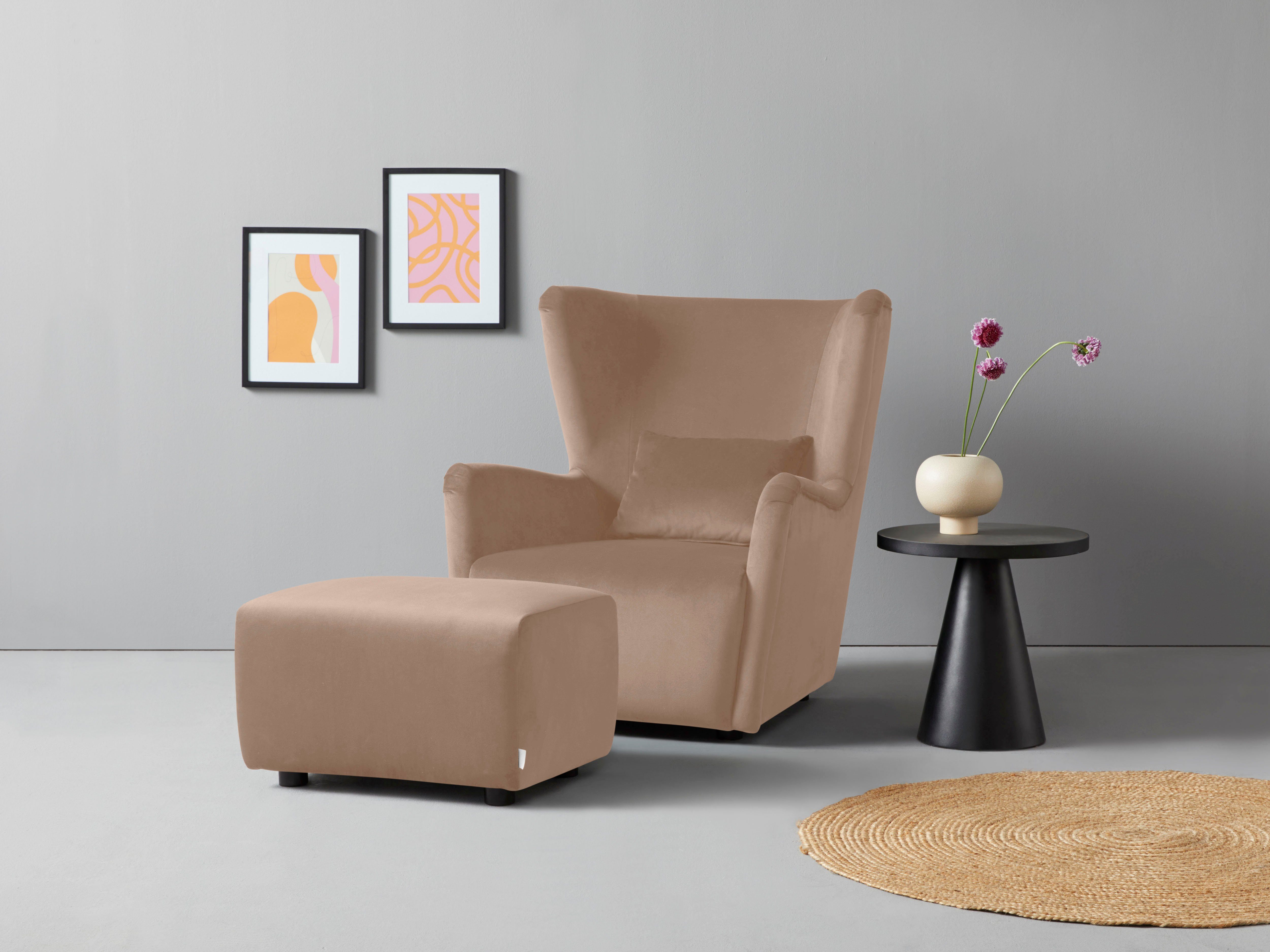 LeGer Home by Lena Gercke Oorfauteuil Levke Stoel naar keuze met of zonder hocker