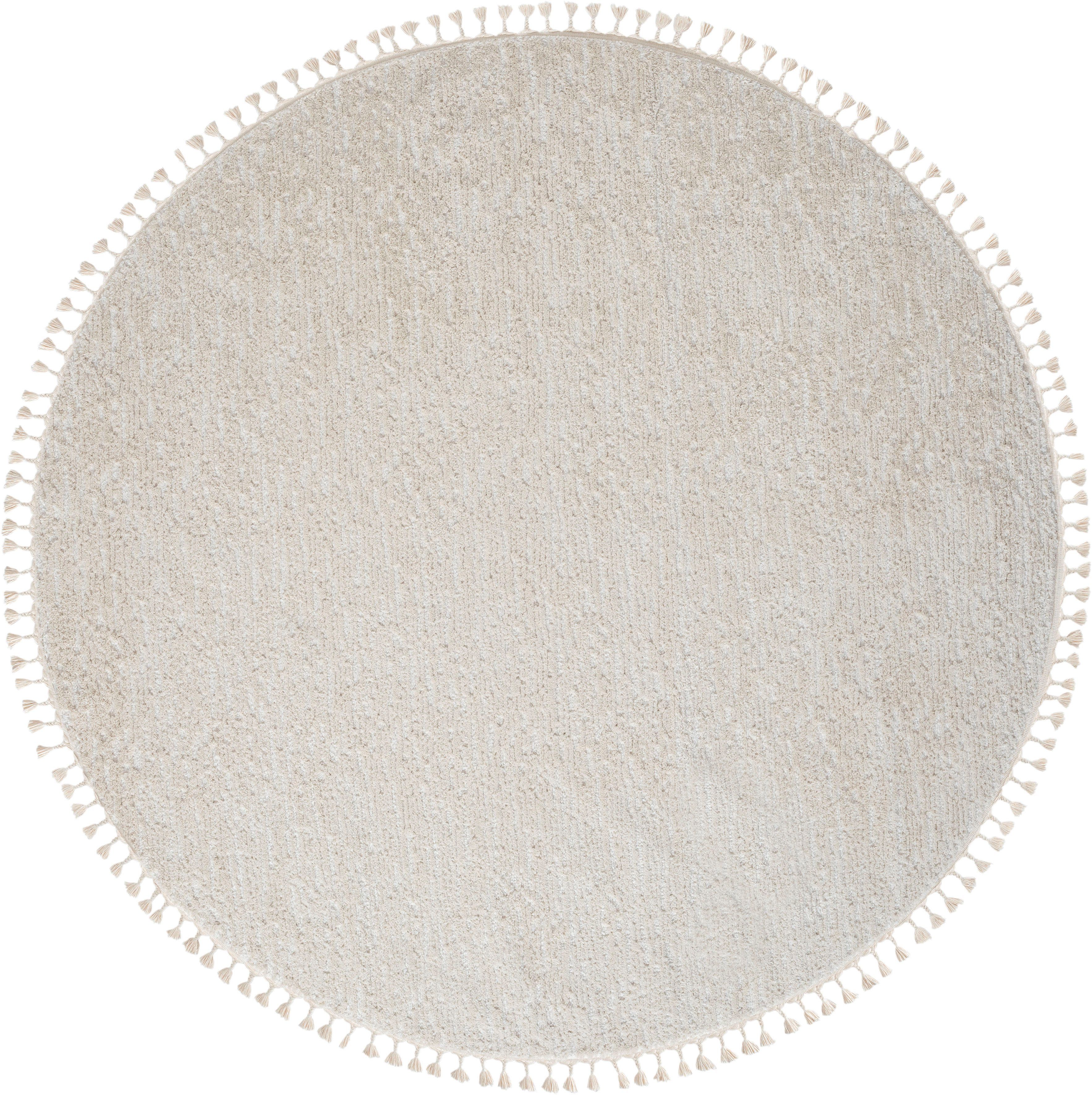 Myflair Möbel & Accessoires Hoogpolig vloerkleed Moroccan Pureness moderne tapijt, uni-kleuren, zacht door hoogpolig, met franjes
