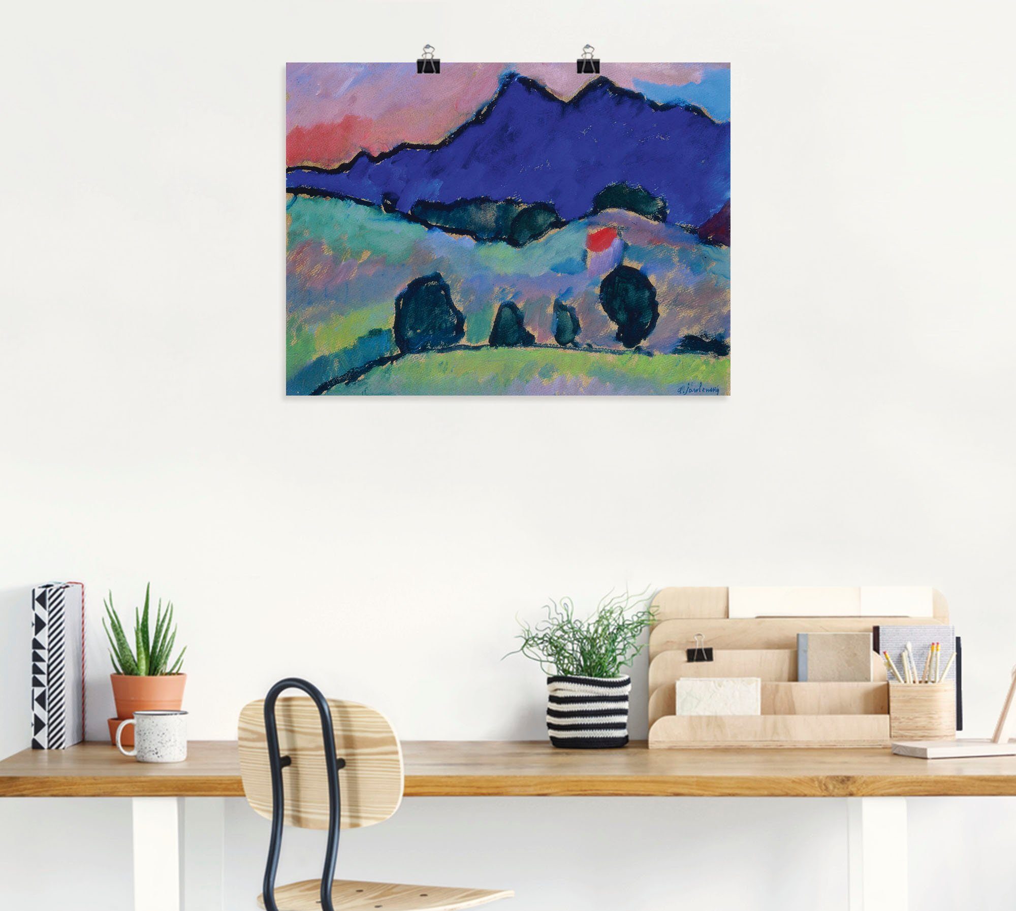Artland Artprint Blauwe berg. 1910 als artprint op linnen, muursticker of poster in verschillende maten