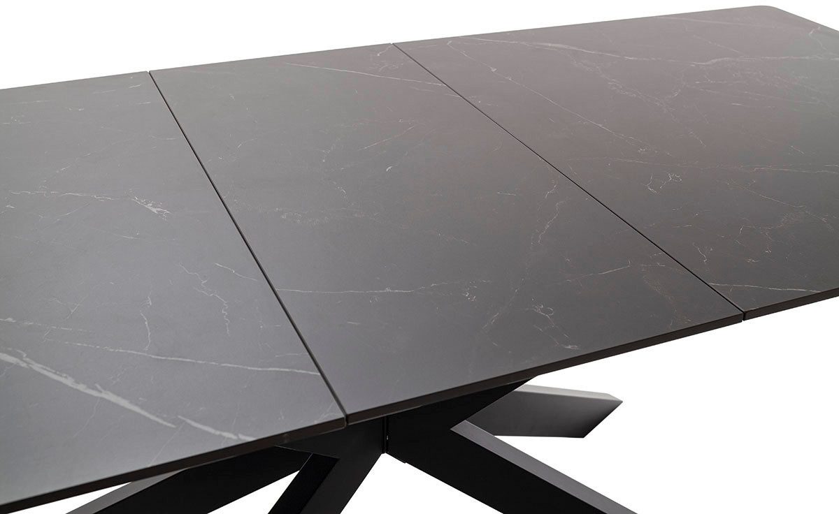 MCA furniture Eettafel BONANZA uitschuifbare tafel 160-200 cm gemarmerd Keramiek, metaal, marmer-look, synchronisatie-uittrekmechanisme, uittrekbaar, 6-8 personen