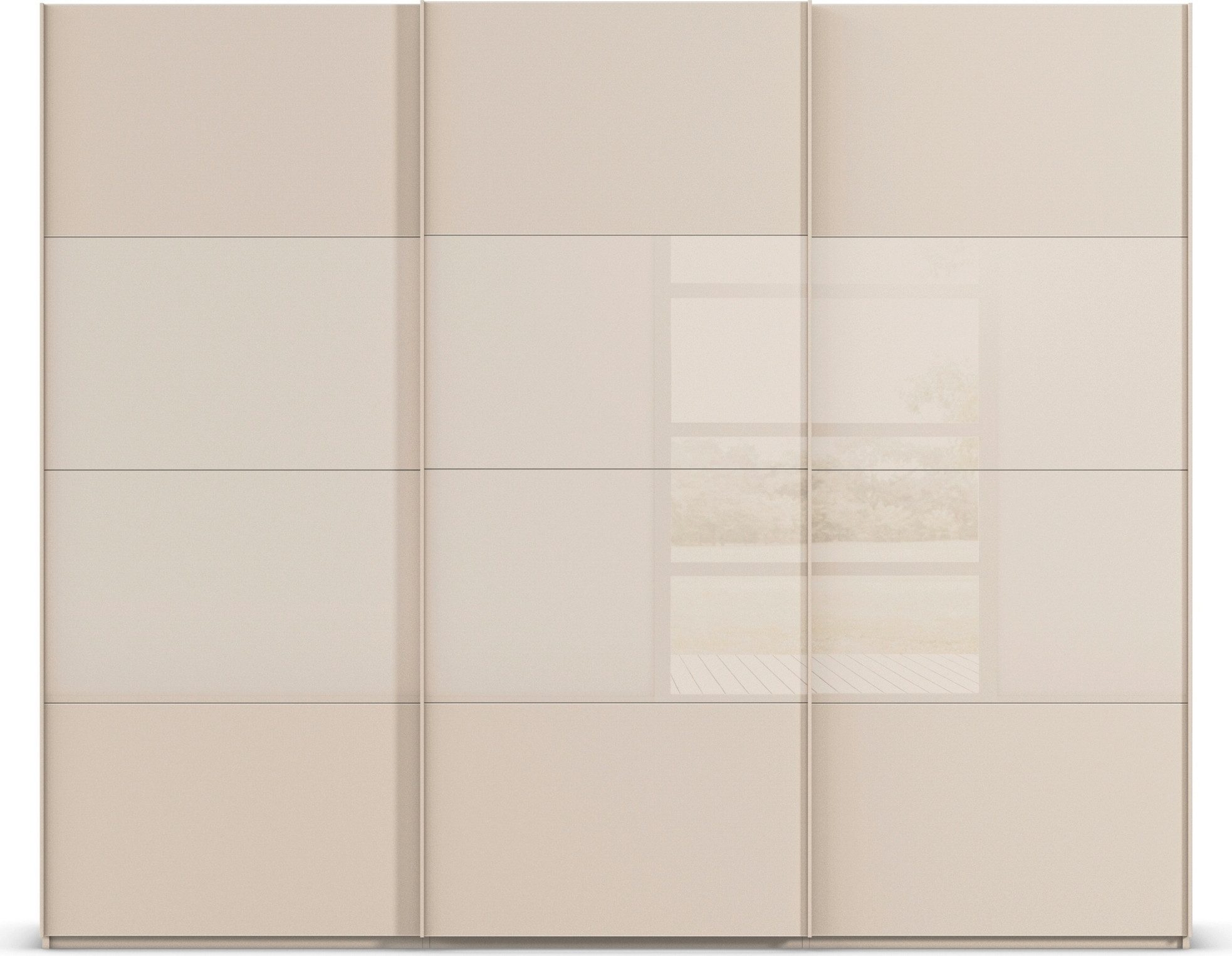 rauch Schuifdeurkast Kledingkast Kast Garderobe Slaapkamerkast SCALE-FYRA edel vierdelige deuren glas mat/glanzend veel kleuren made in germany