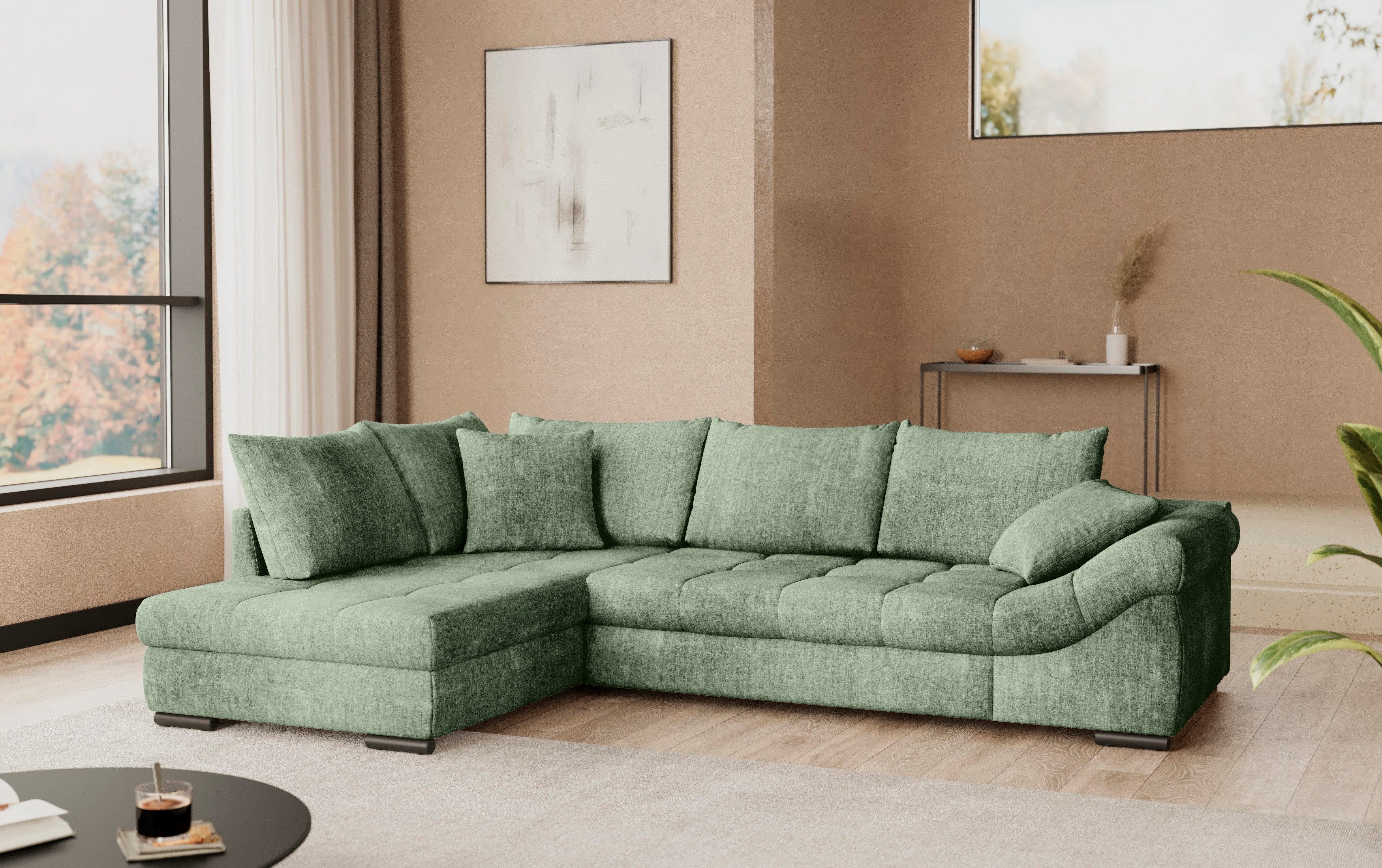 Mr. Couch Hoekbank Allegro DuraFlex, L-vorm Hochschläfer beduitbreiding, koudschuimvering, tot 140 kg belastbaar