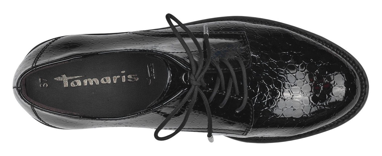 Tamaris Veterschoenen businessschoen, lage schoen met glanzende uitstraling