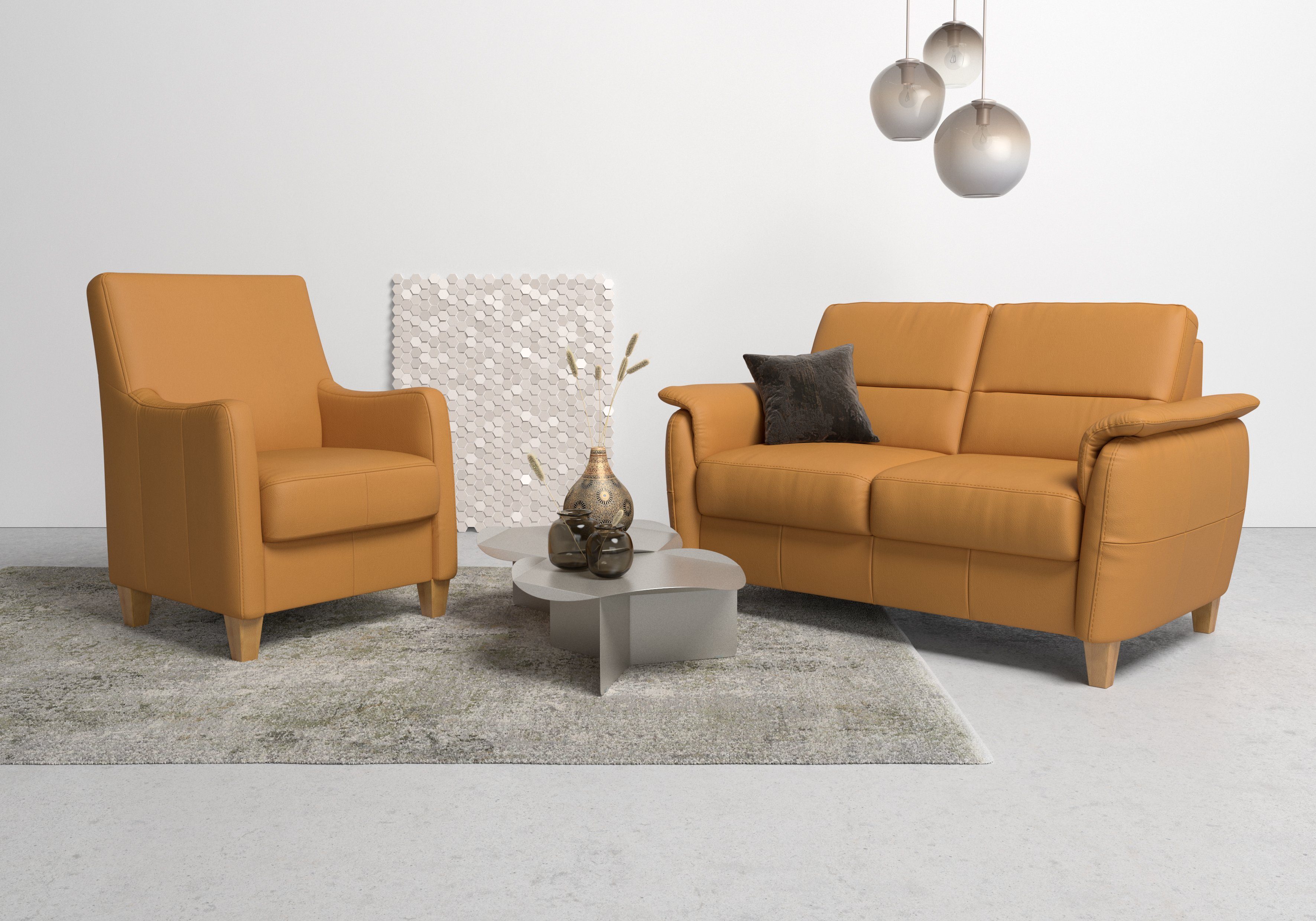 Home affaire 2-zitsbank Palmera Binnenveringsinterieur, stekkersysteem voor 2 hoofdsteunen (optioneel)