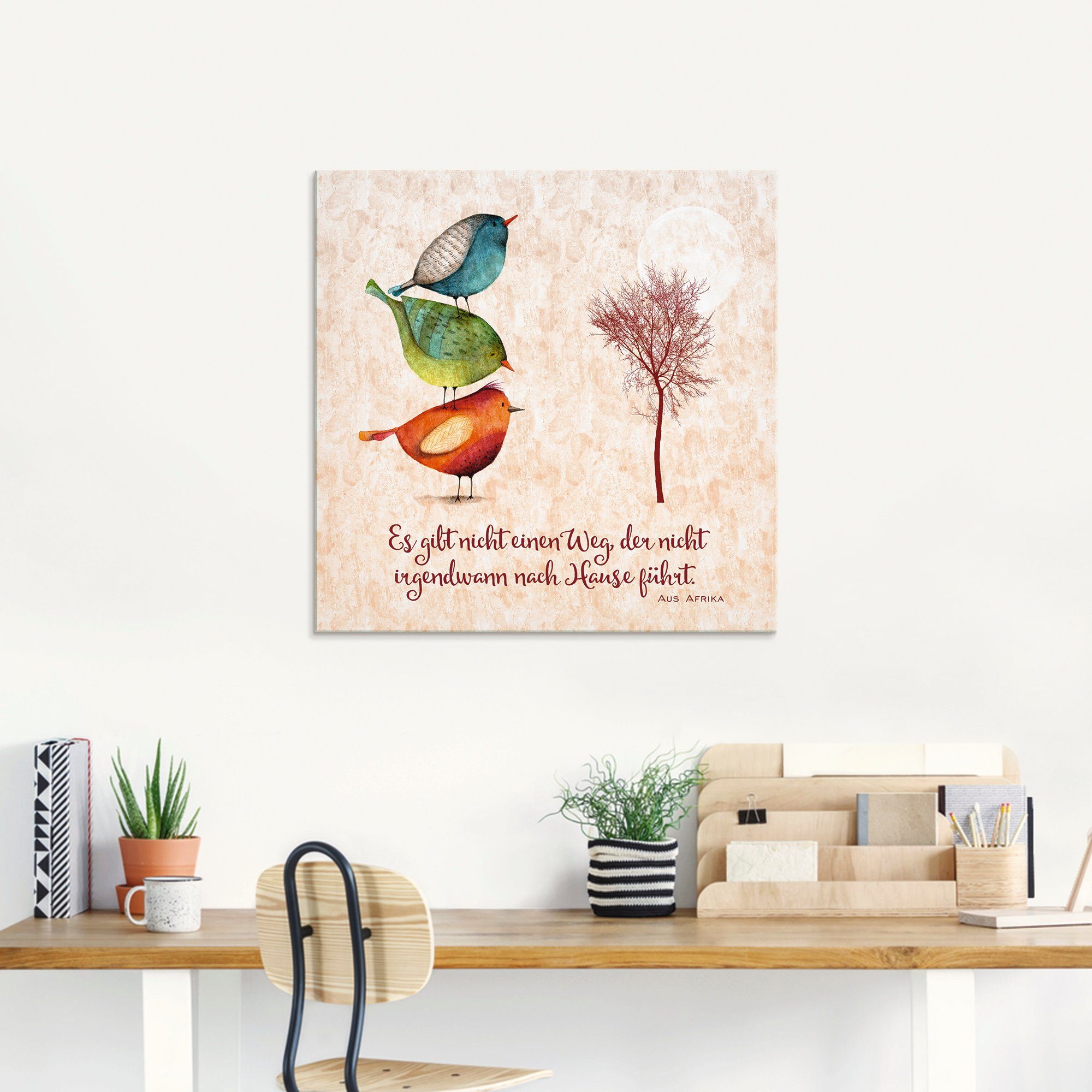 Artland Print op glas Levenswijsheid thuis in verschillende maten