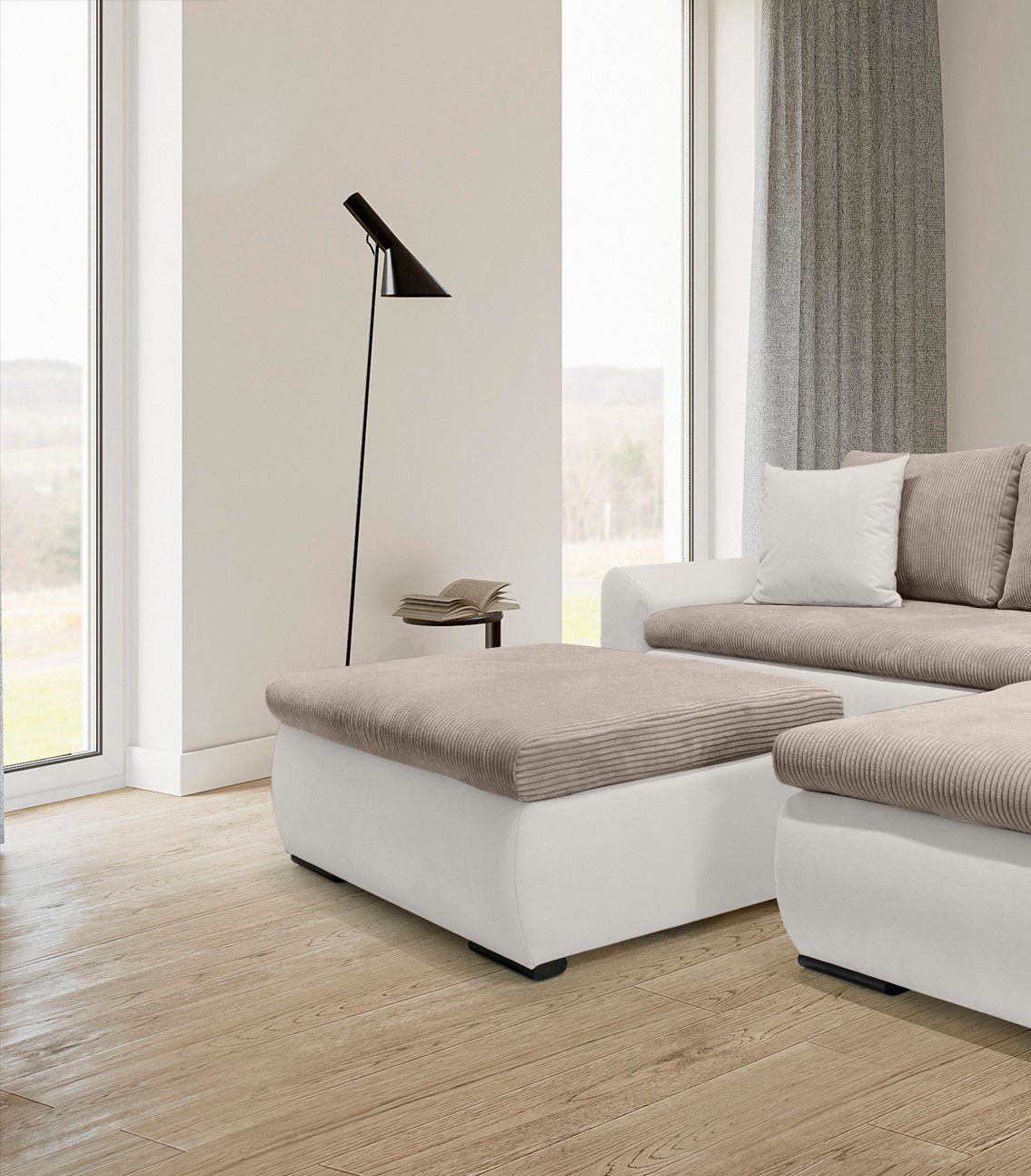 Home affaire Hocker Win met zwarte metalen poten, vrij plaatsbaar