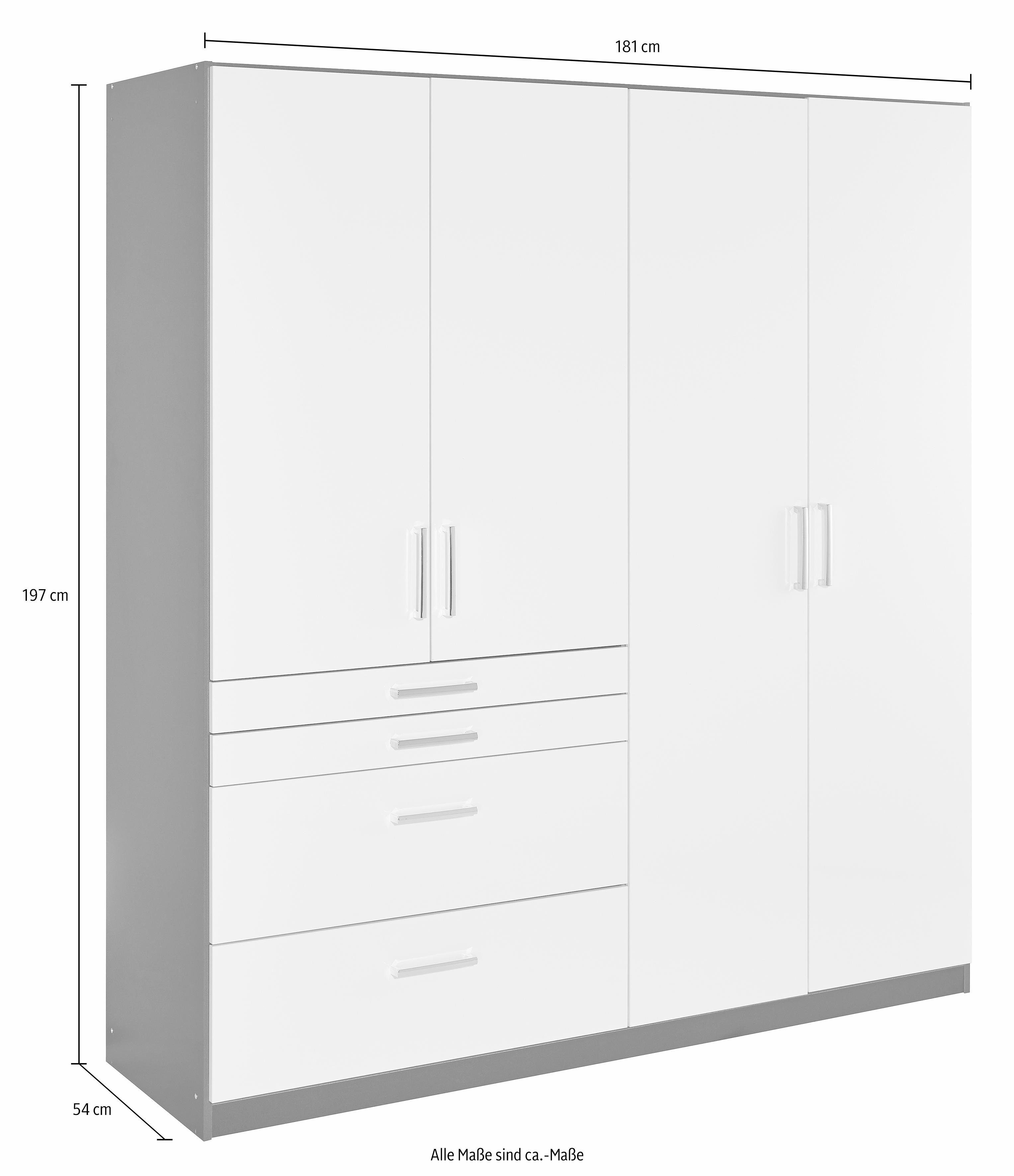 rauch Draaideurkast Kledingkast kast garderobe garderobekast topseller HOMBURG met veel opbergruimte, bovenste lade met indeling made in germany