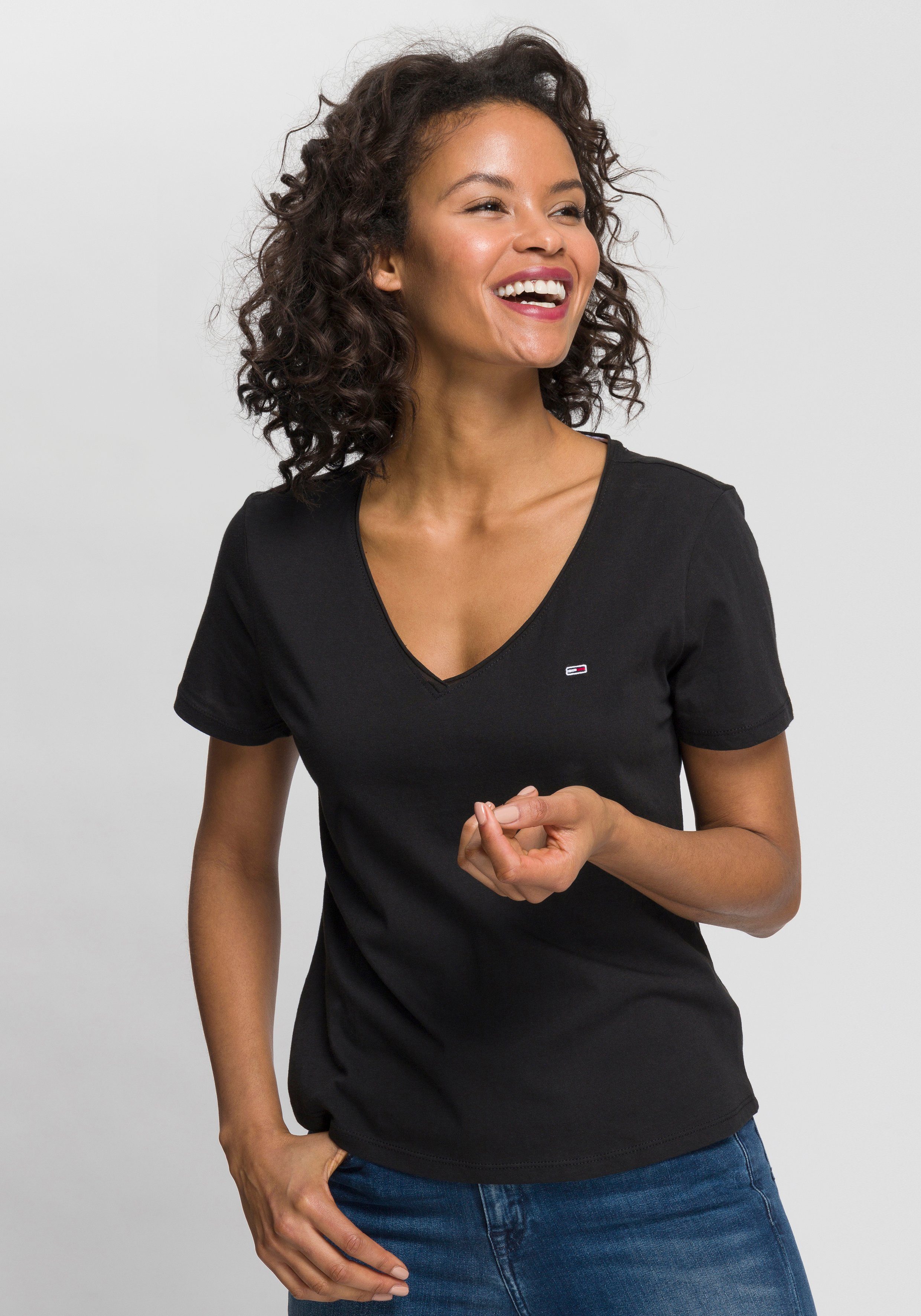 TOMMY JEANS Shirt met V-hals TJW SLIM 