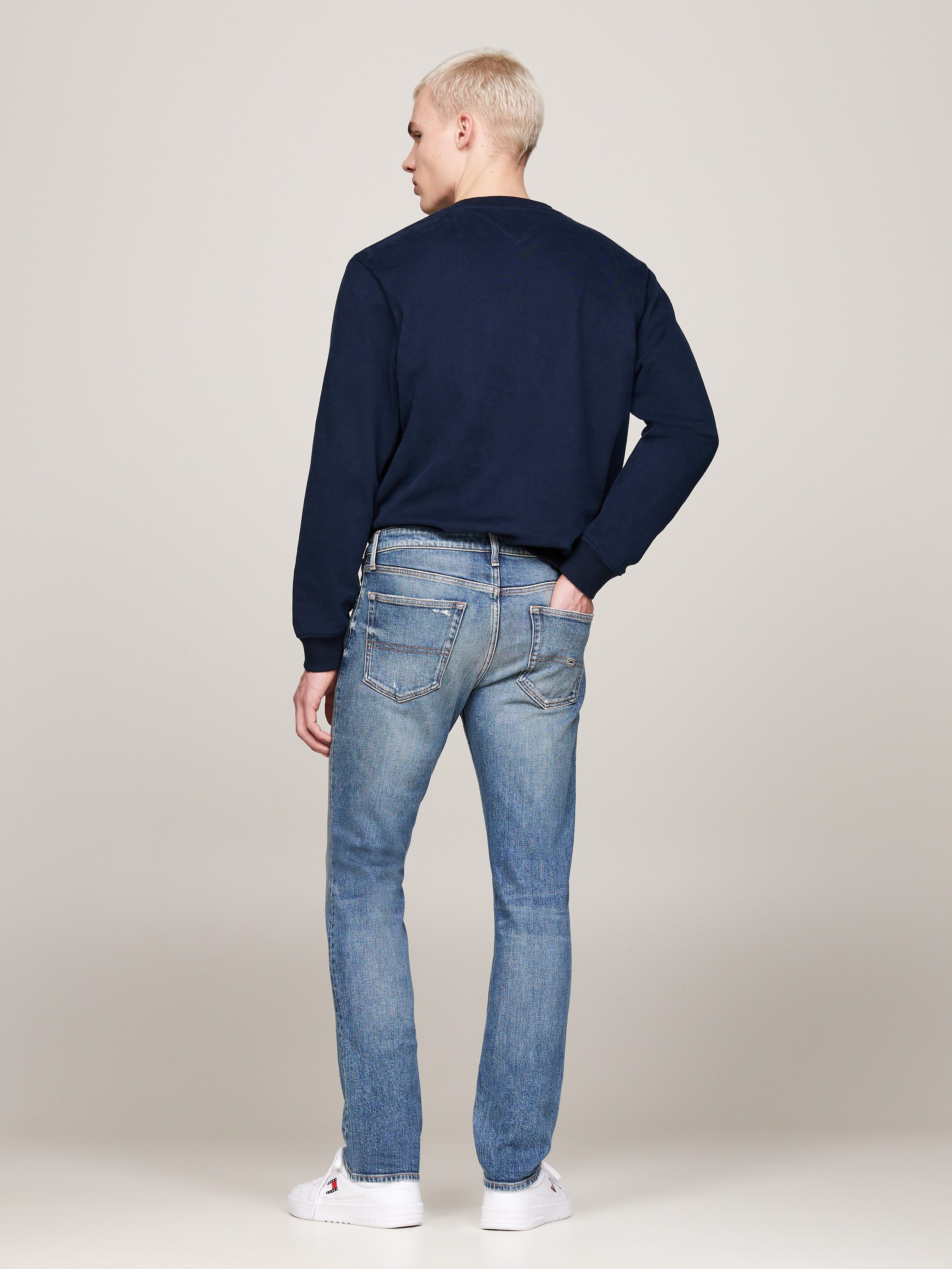 TOMMY JEANS Slim fit jeans Scanton Slim Denim Destroyed-effect, verschillende wassingen