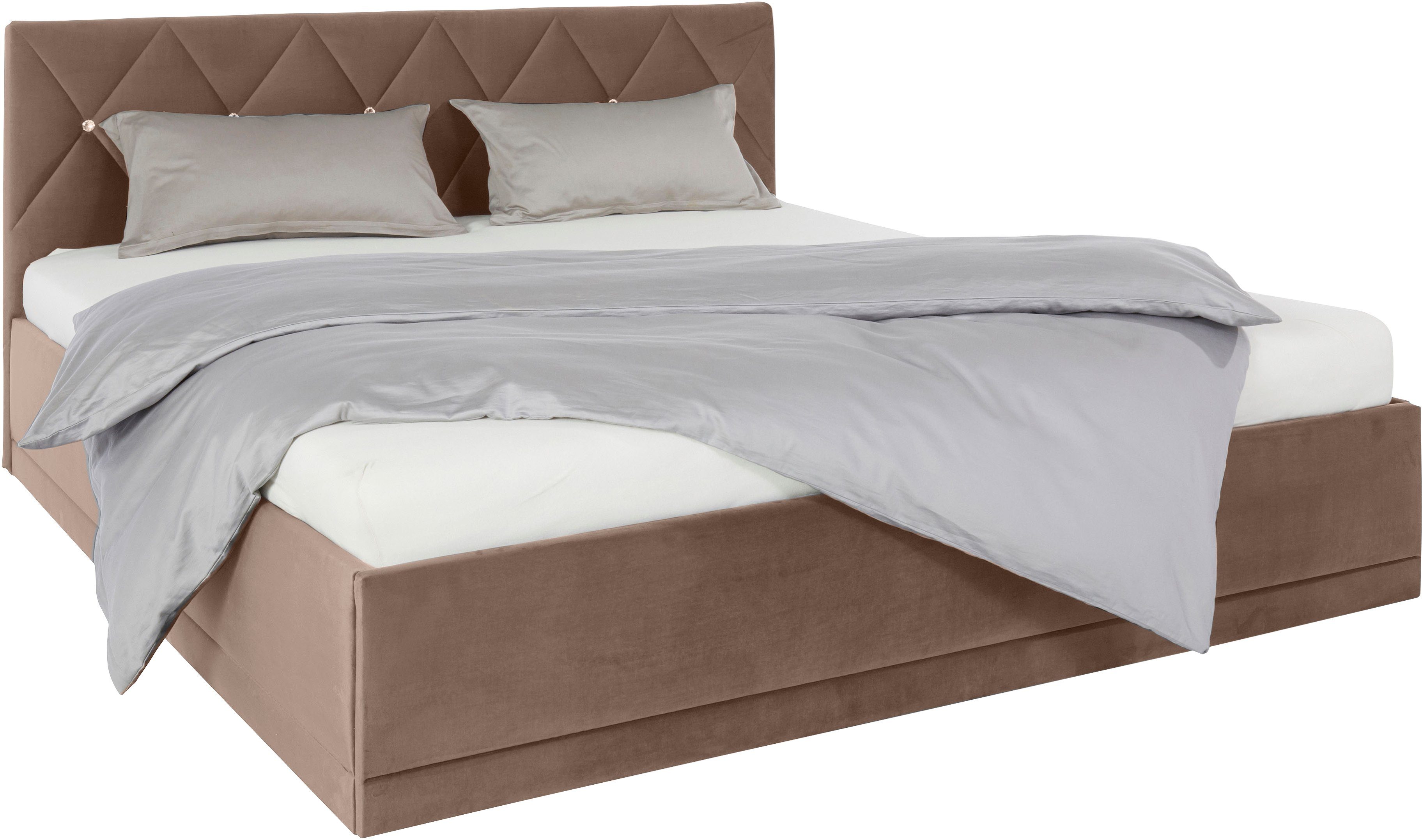 Westfalia Polsterbetten Gestoffeerd bed ADAMAS ook met bedlade, knoopdetails met stras