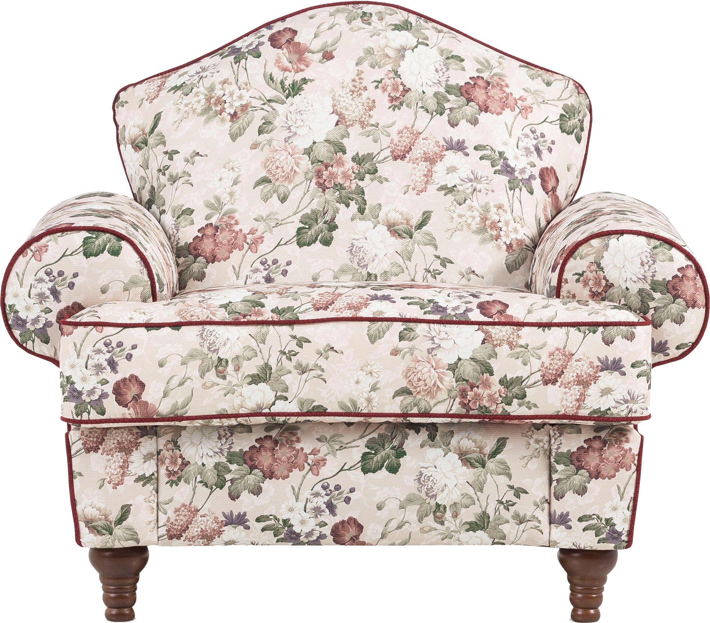 Home affaire Fauteuil LUCIENNE met gedraaide houten poten