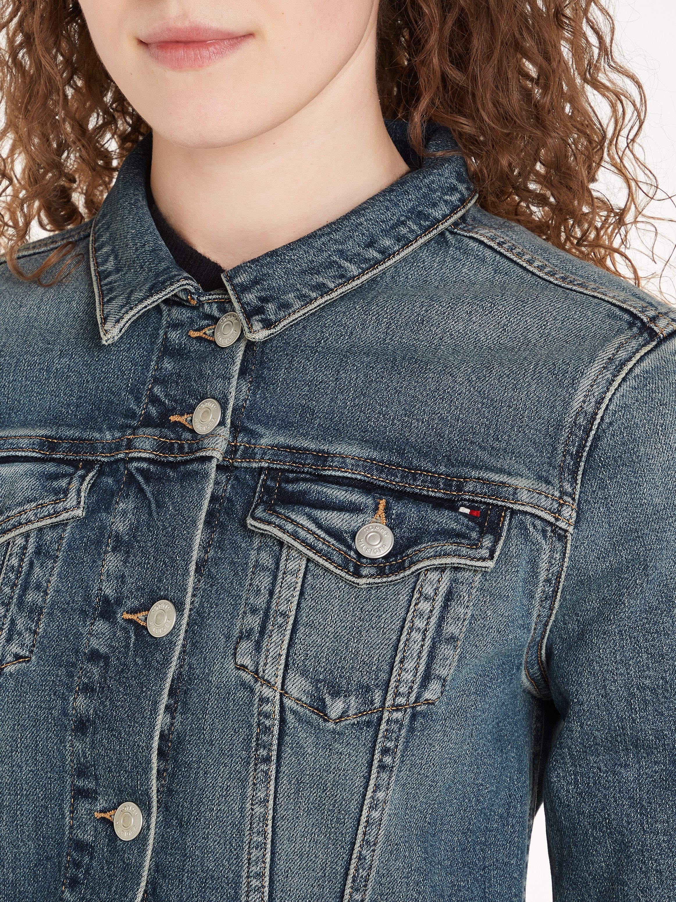 Tommy Hilfiger Jeansjack met geborduurd logo
