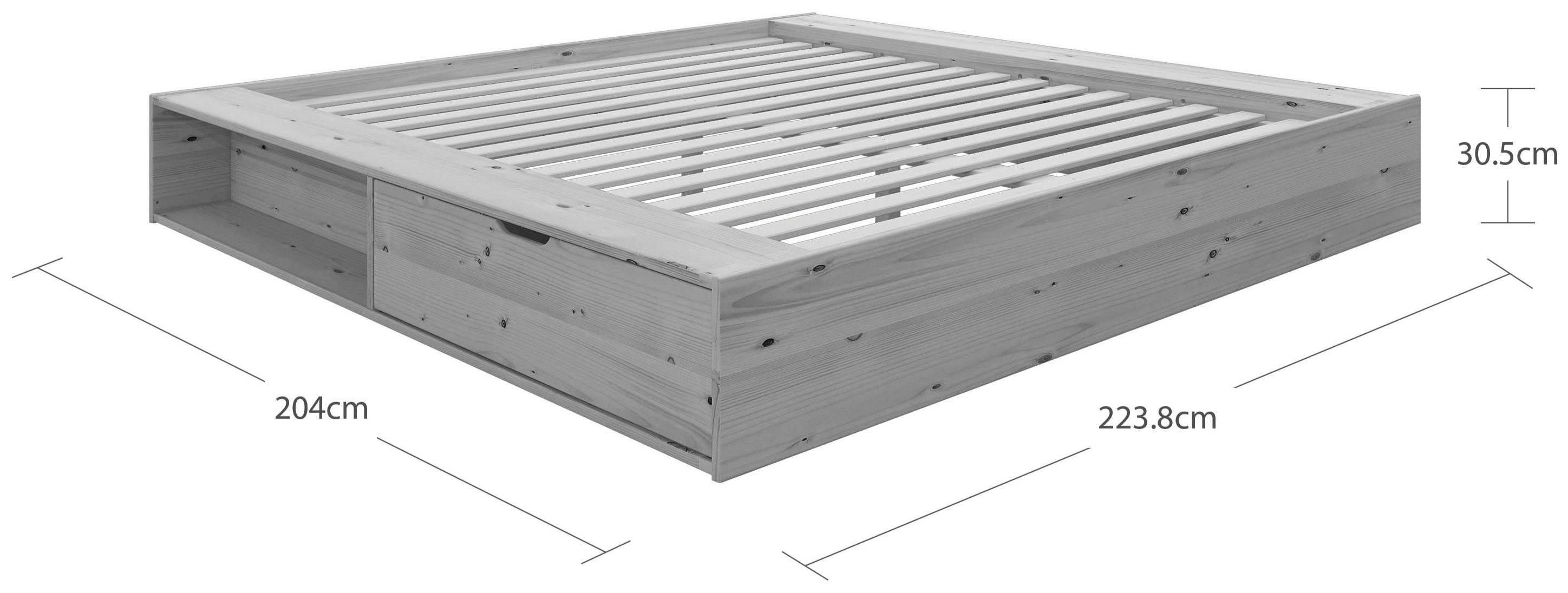Home affaire Massief houten ledikant Erno, OTTOs keuze, BESTSELLER, opbergbank futonbed, 275KG belastbaar