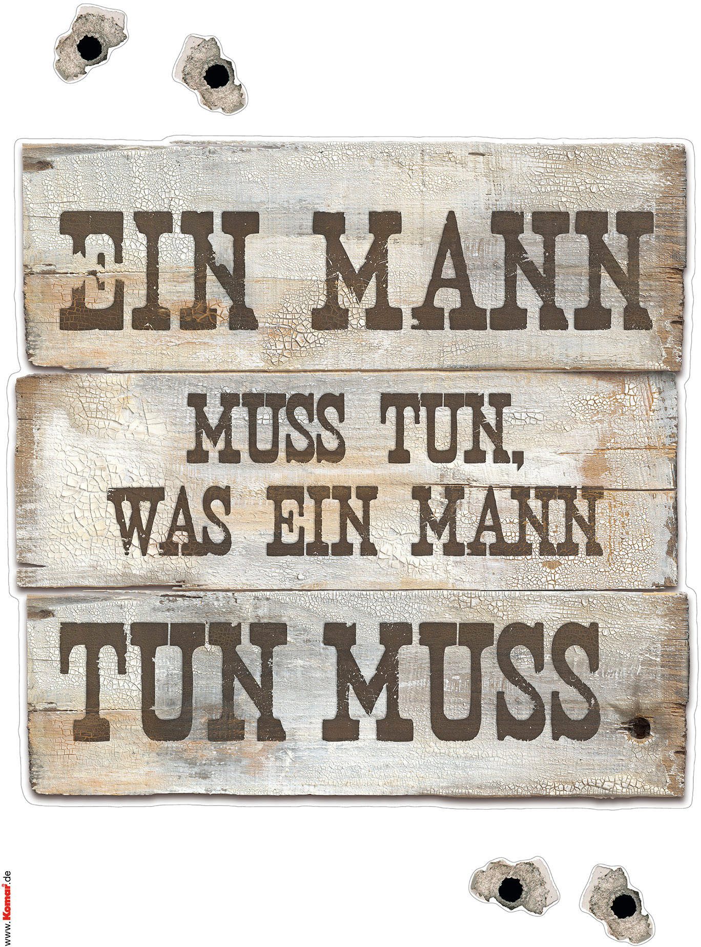 Komar Wandfolie Ein Mann muss ... - afm. 50 x 70 cm (5-delig)