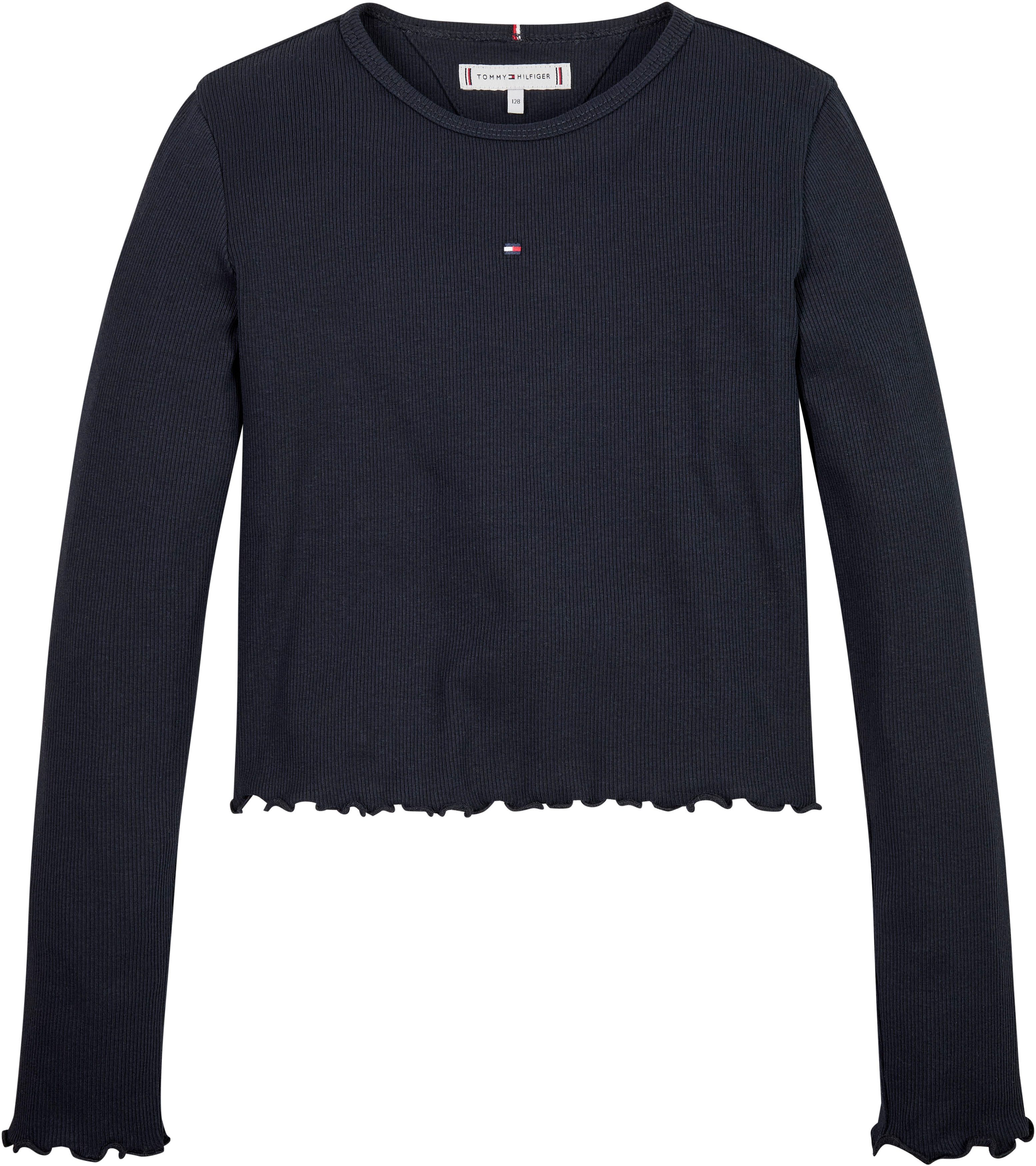 Tommy Hilfiger Shirt met lange mouwen ESSENTIAL RIB TOP L/S in lichte ribstructuur